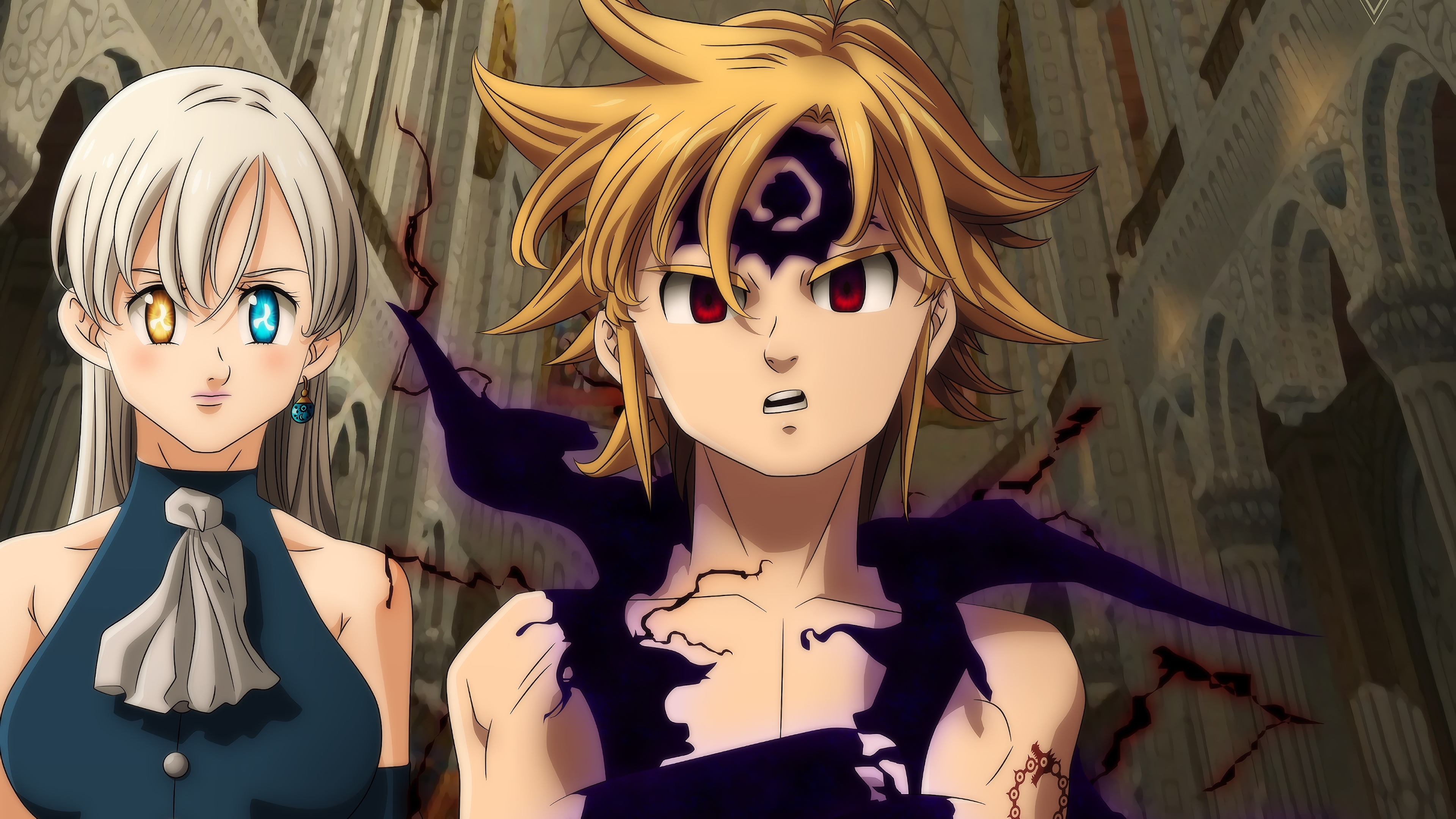 Meliodas and Elizabeth, [Nanatsu no Taizai], 4K HD Wallpaper