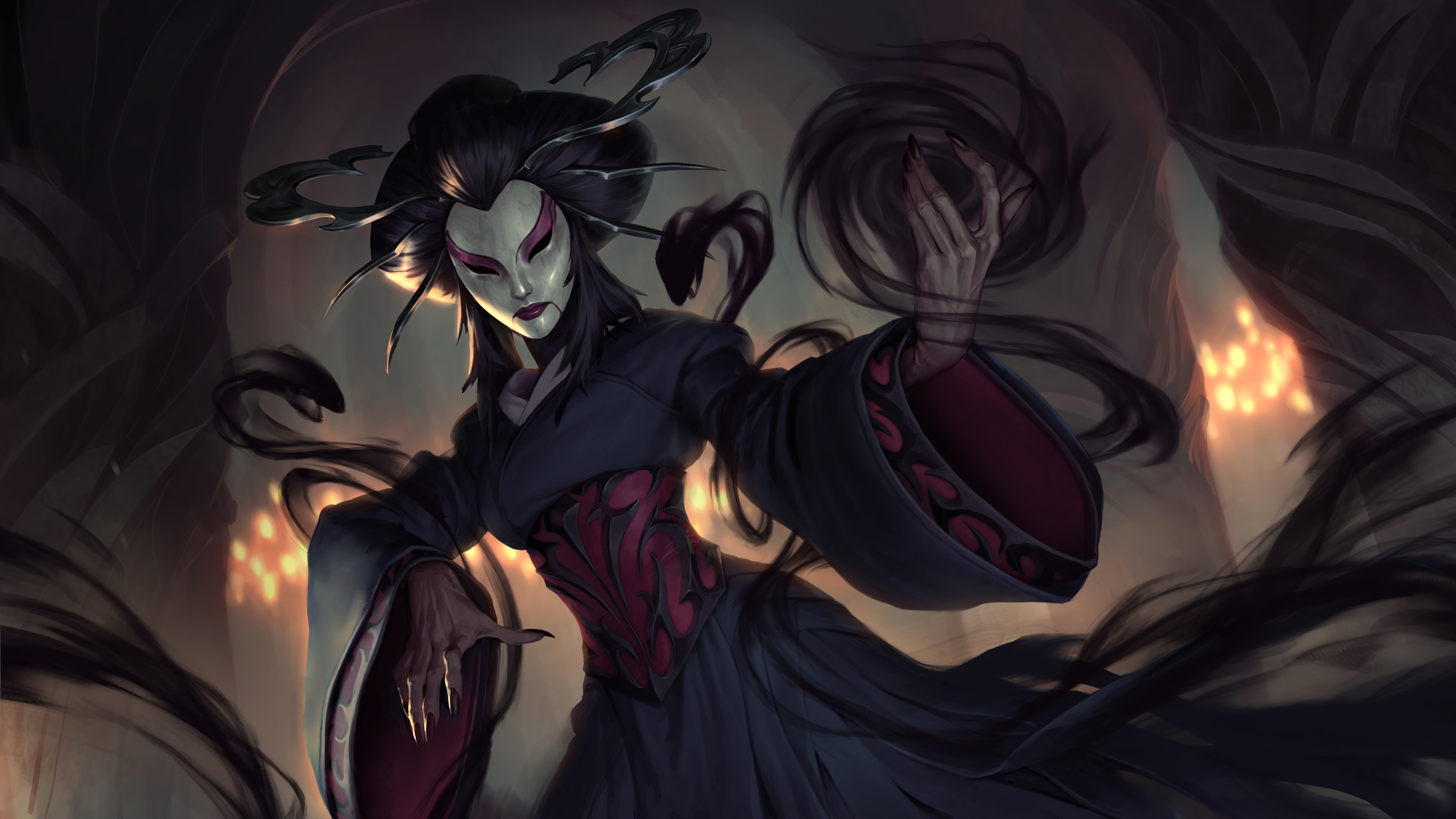Silent Shadowseer from Legends of Runeterra 4K HD Wallpaper