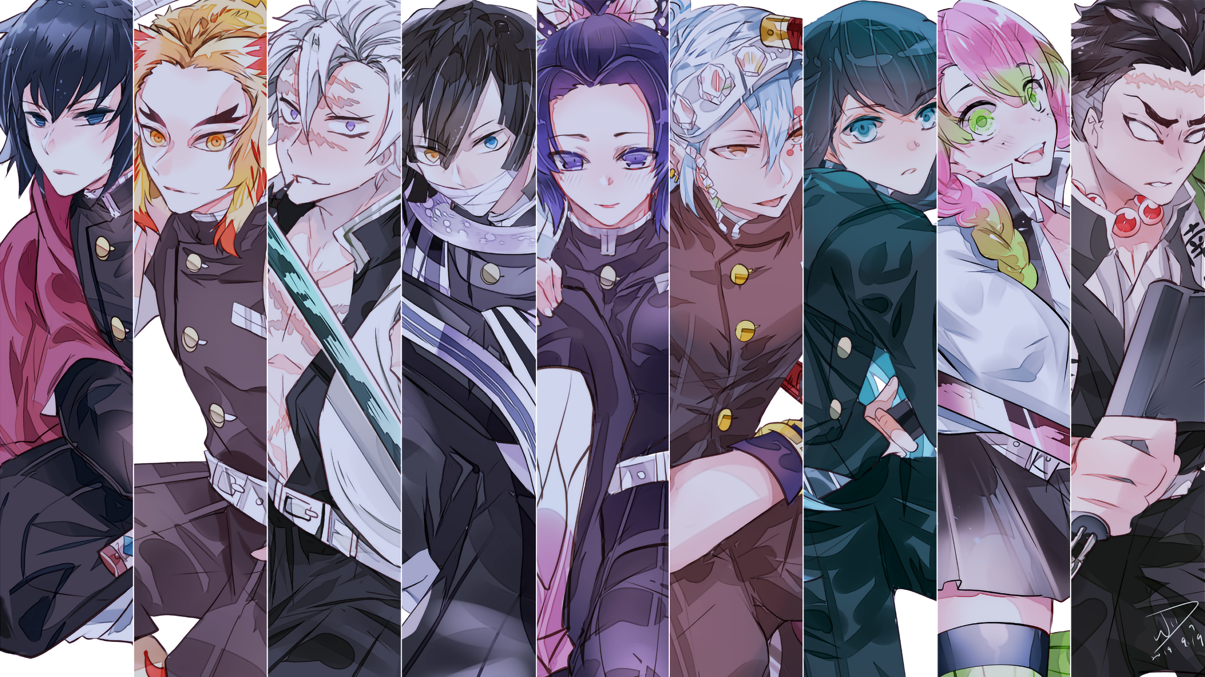 Pillars, Kimetsu no Yaiba, Members, 4K HD Wallpaper