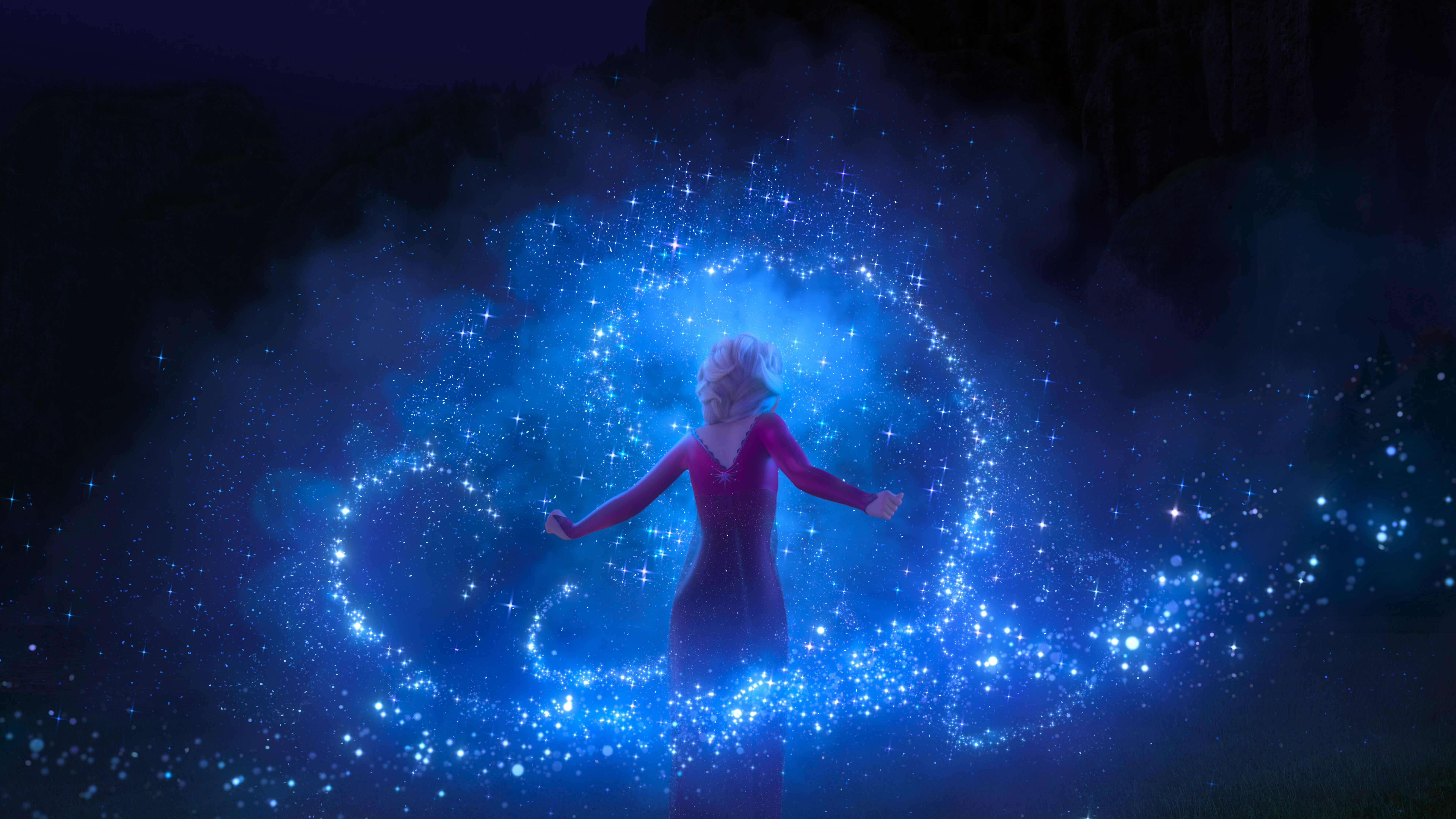 Elsa from Frozen creating magic HD Wallpaper