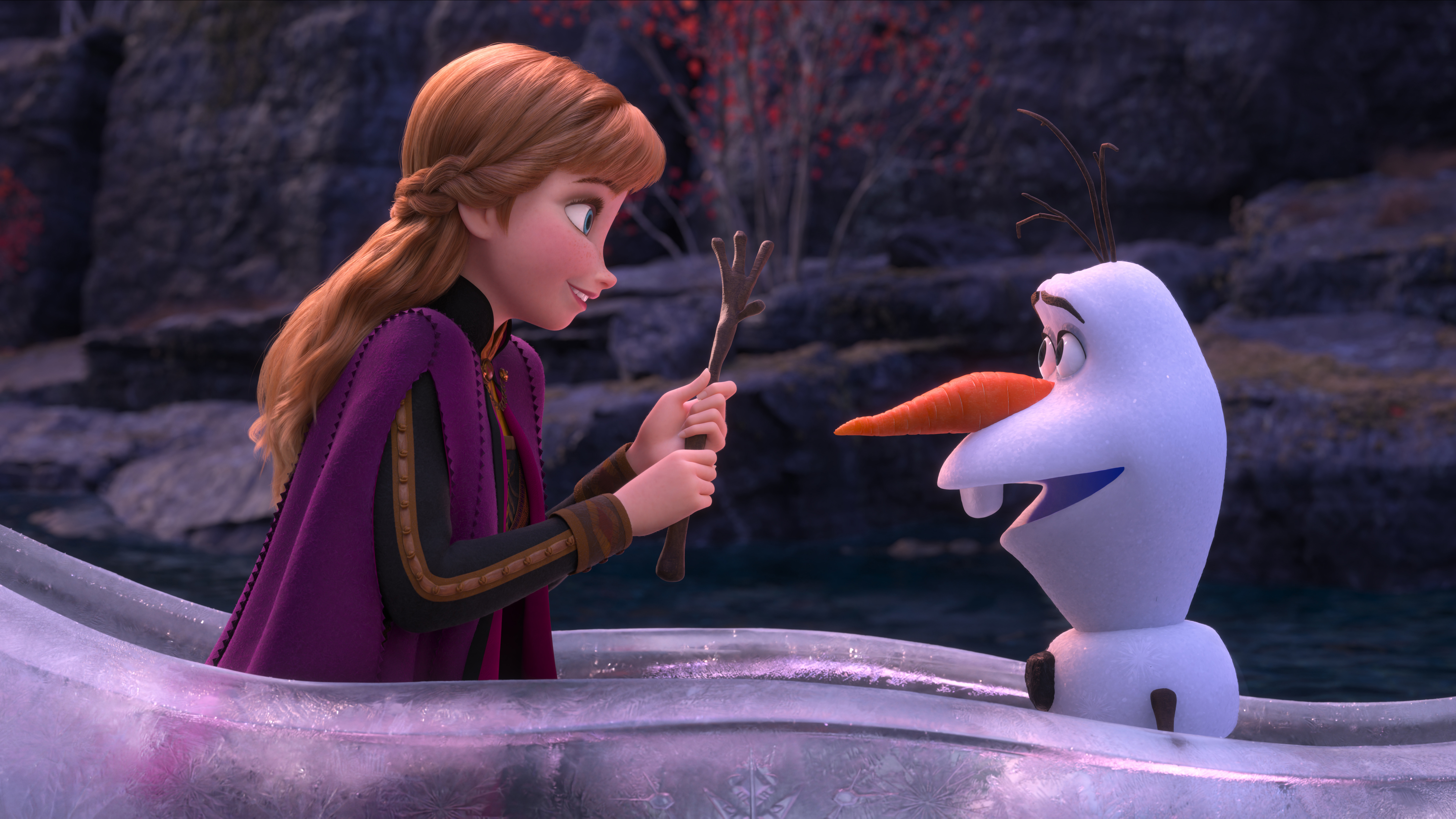 Anna and Olaf in a boat from Frozen II HD Wallpaper