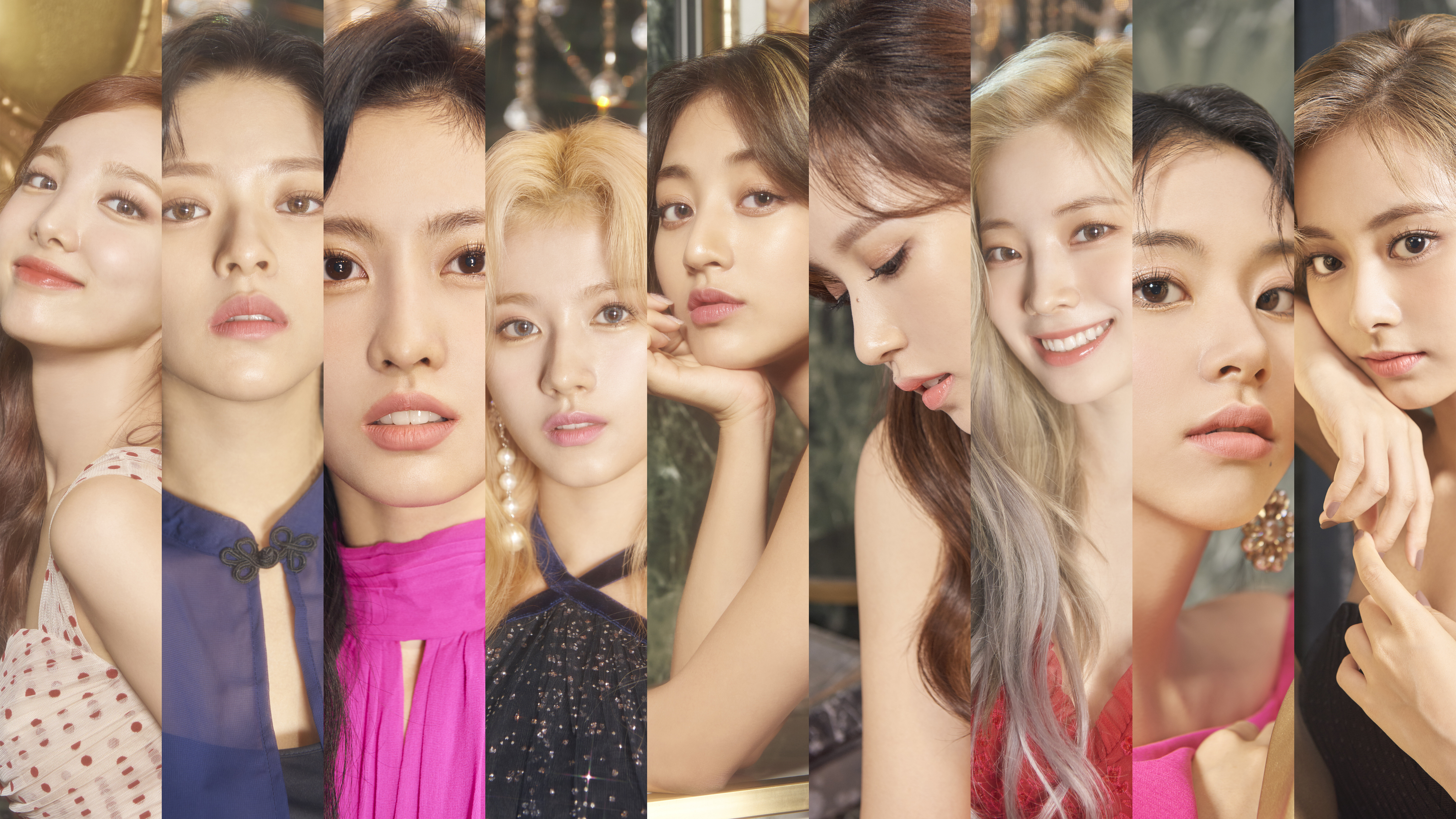 TWICE members posing for a group photo HD Wallpaper