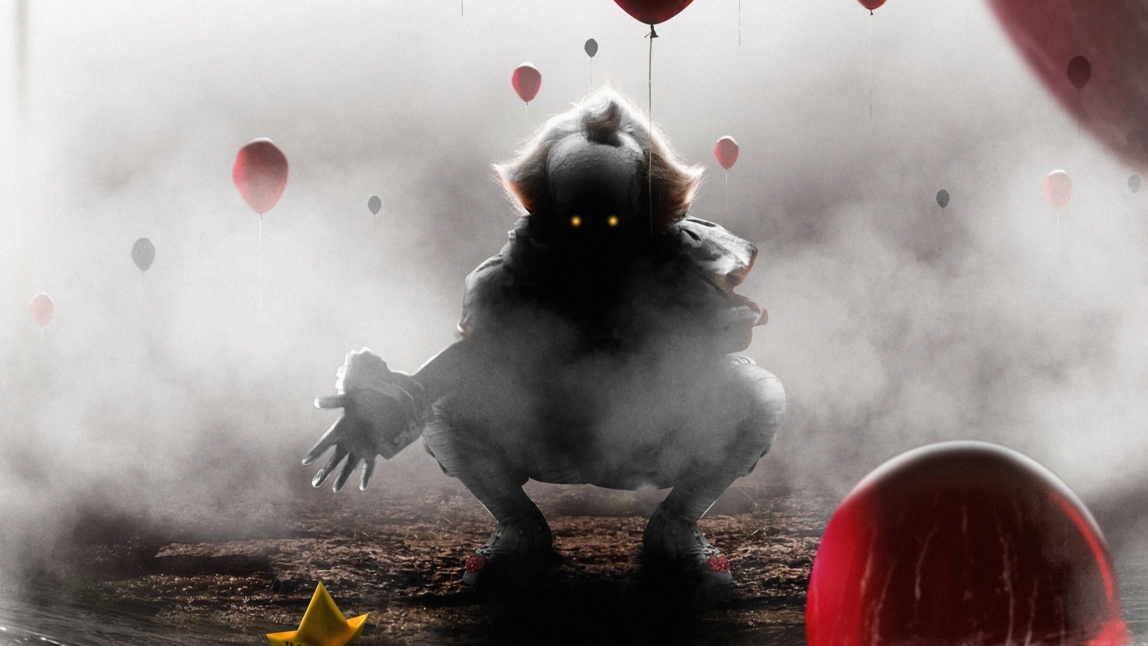 IT Chapter 2, Pennywise, Red Balloon, Scary, Clown, 4K HD Wallpaper
