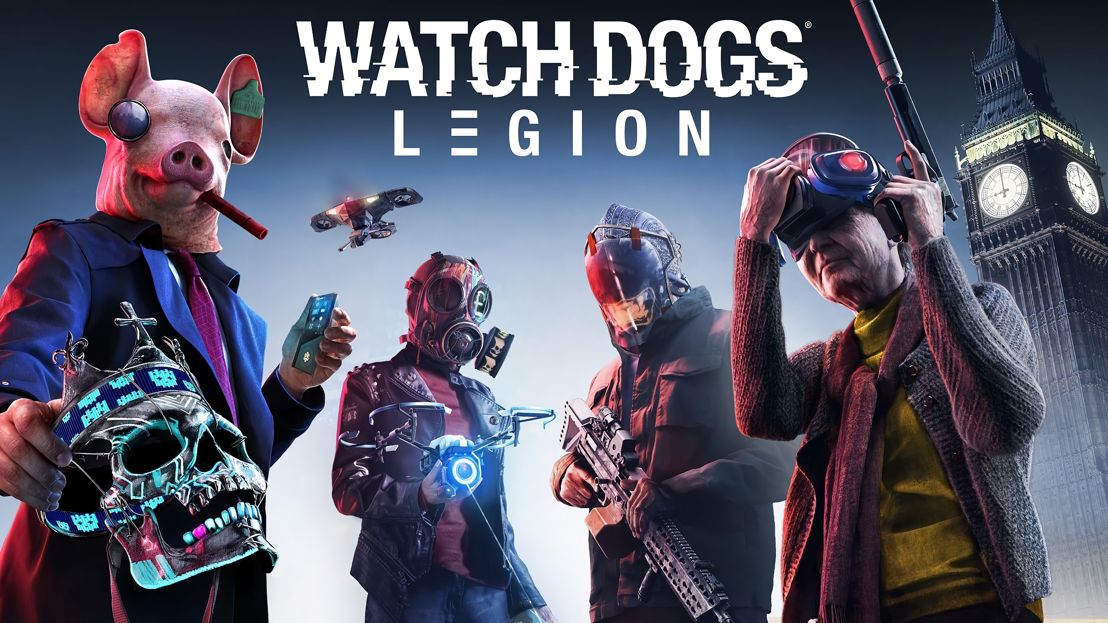 Watch Dogs Legion characters with Big Ben HD Wallpaper