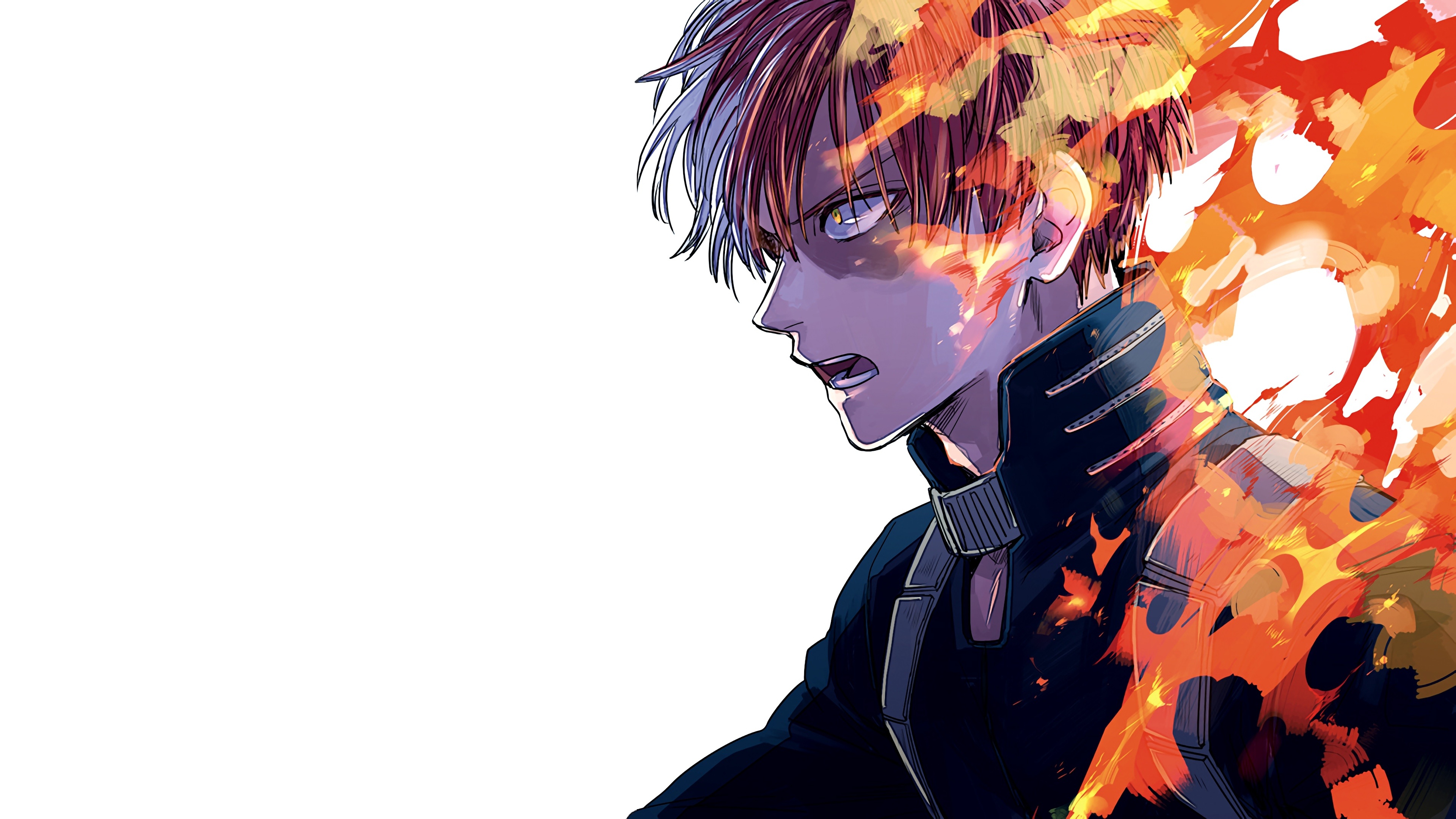 Shoto Todoroki from My Hero Academia with Flames HD Wallpaper