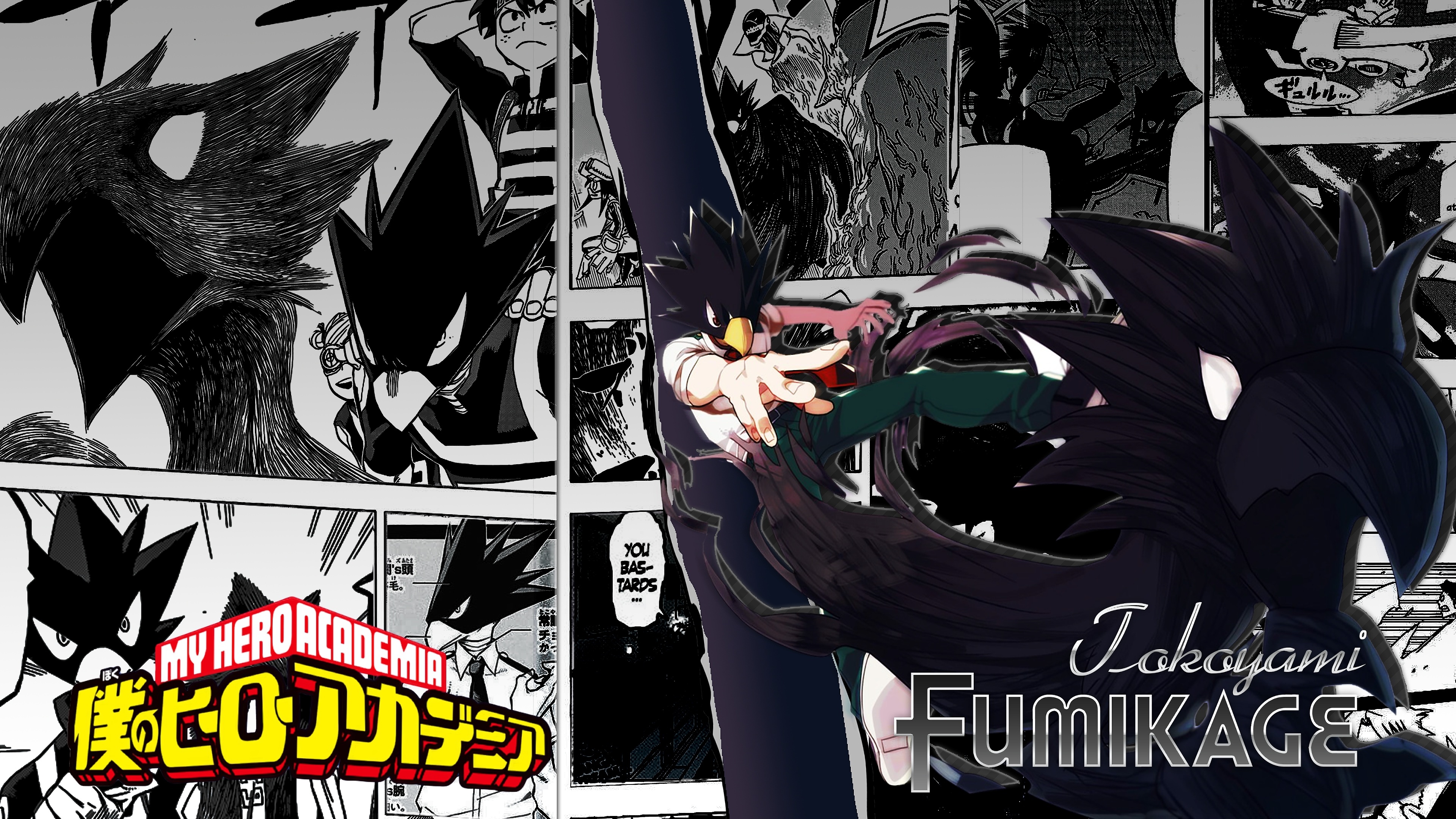 Fumikage Tokoyami and Dark Shadow from My Hero Academia 4K HD Wallpaper