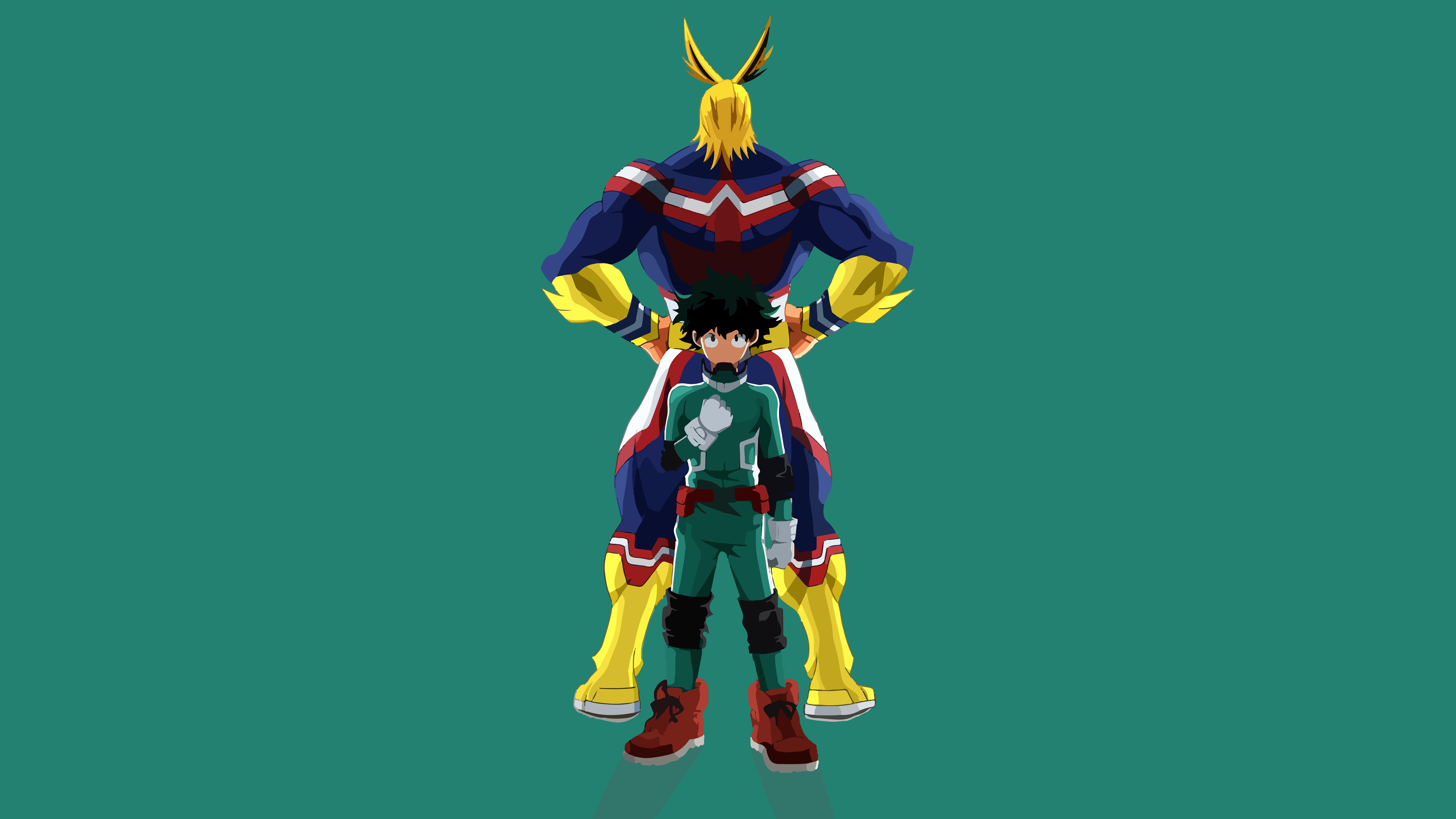 Izuku Midoriya and All Might from My Hero Academia HD Wallpaper