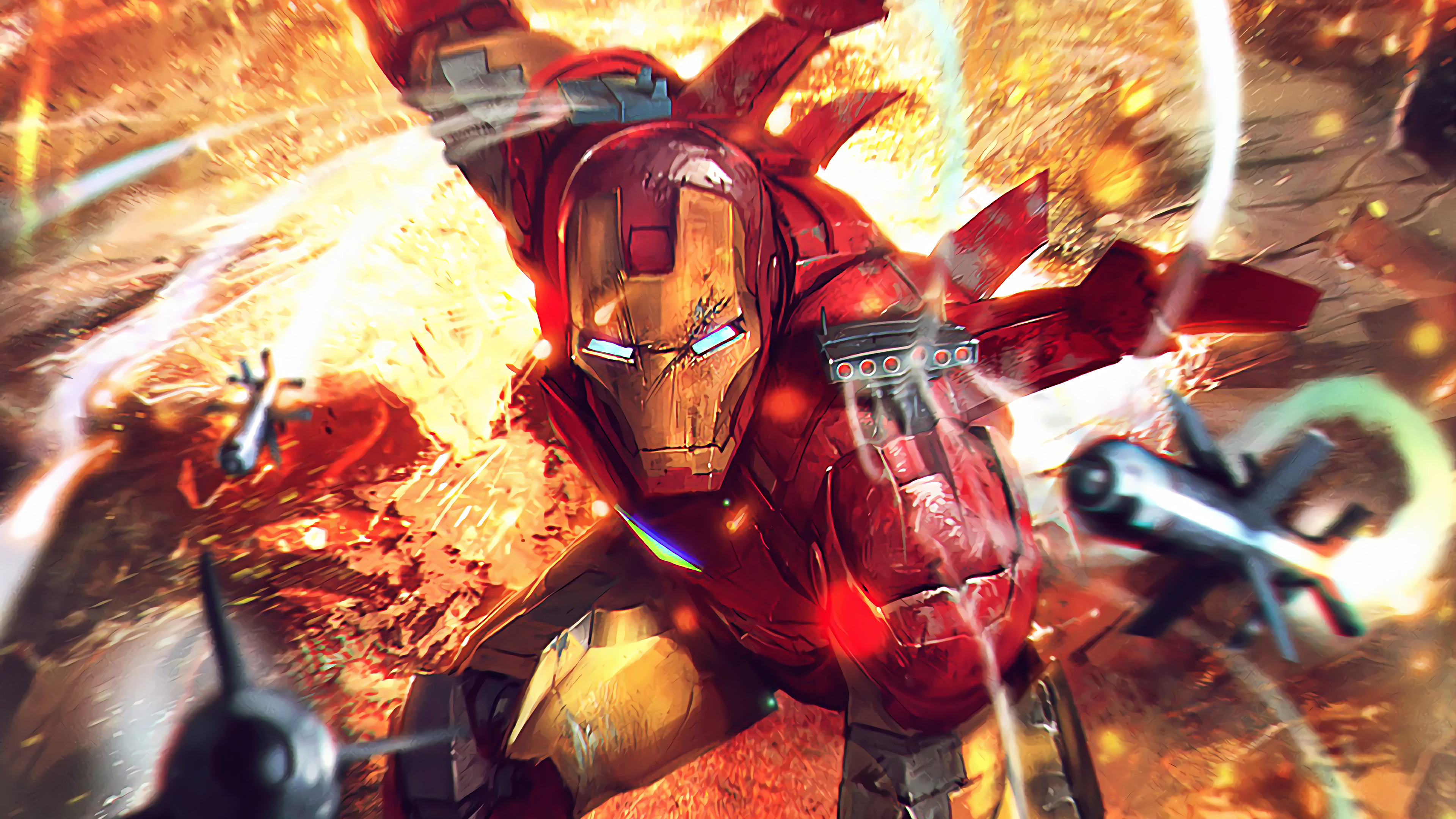 Iron Man in battle 4K HD Wallpaper