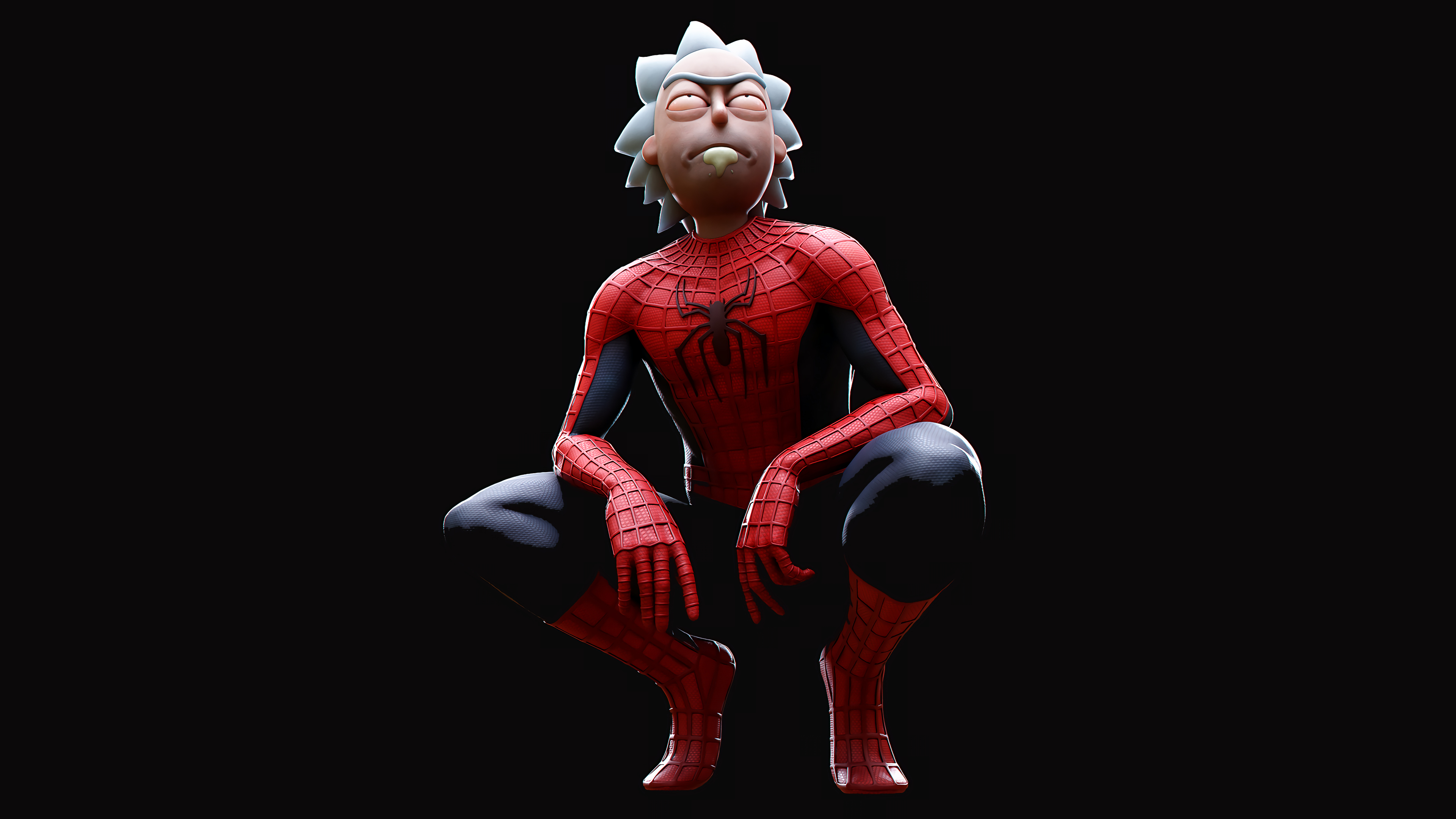 Rick Sanchez as Spider-Man 4K HD Wallpaper