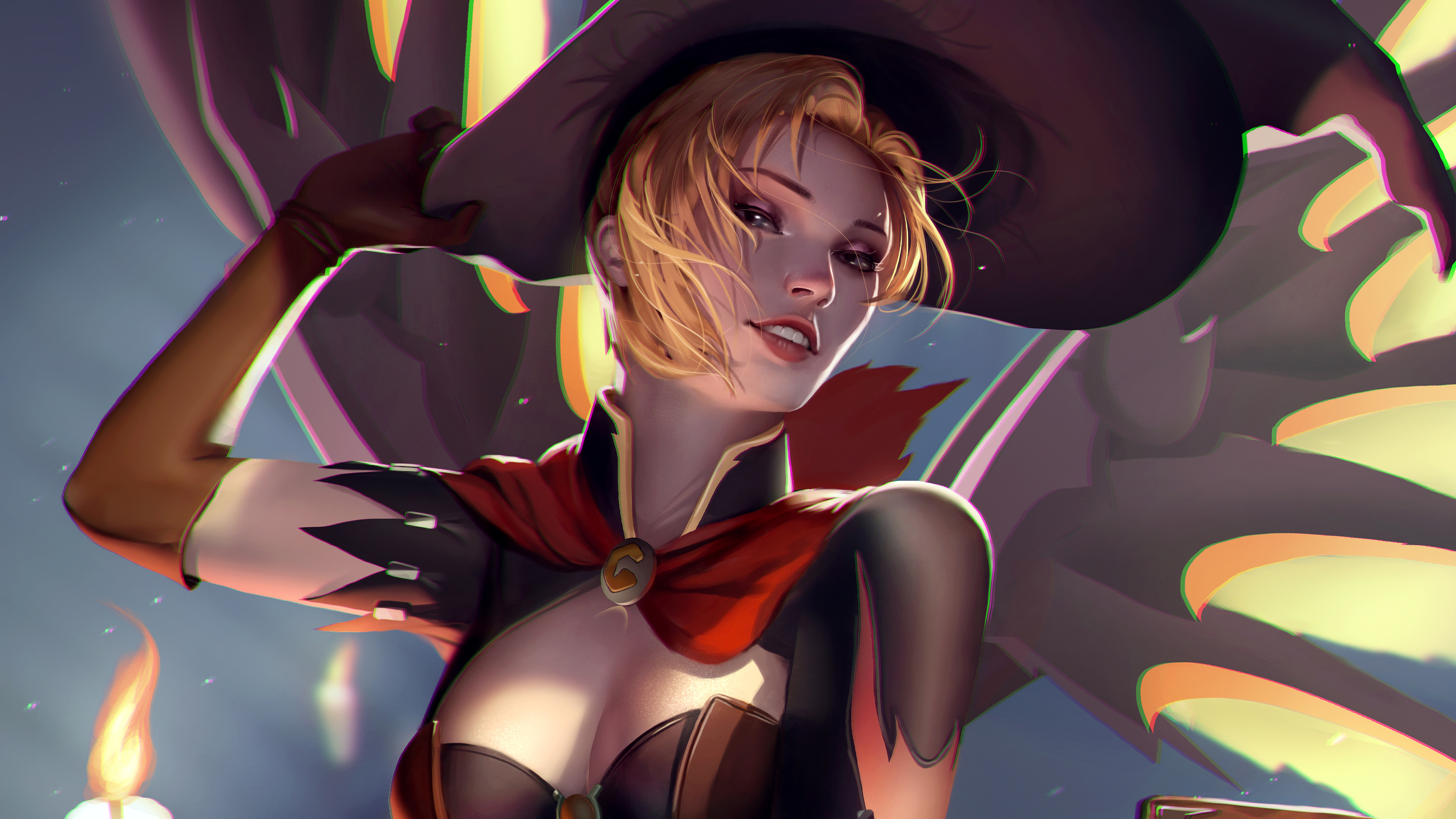 Witch Mercy from Overwatch 4K HD Wallpaper