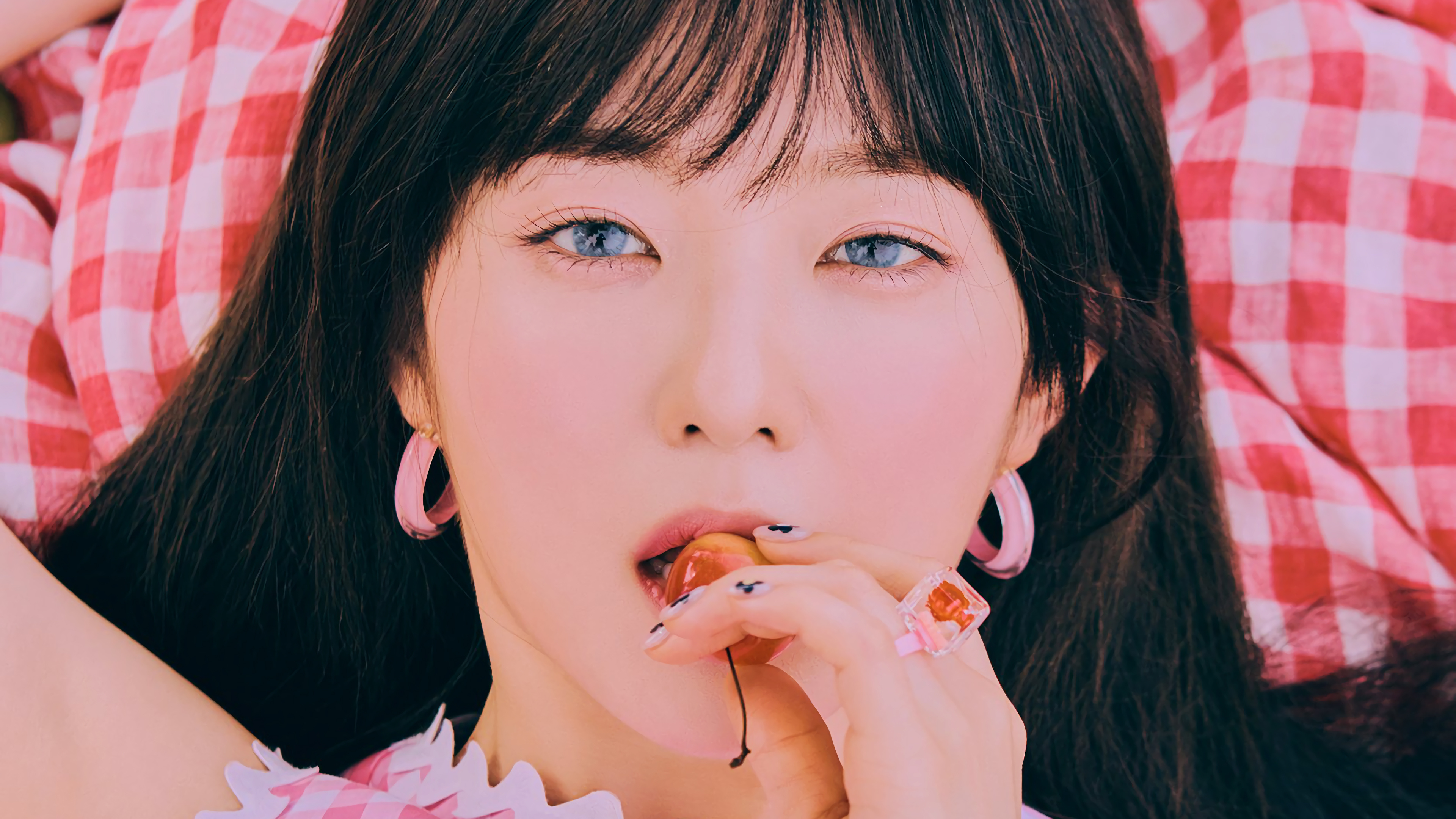 Irene from Red Velvet with a cherry HD Wallpaper