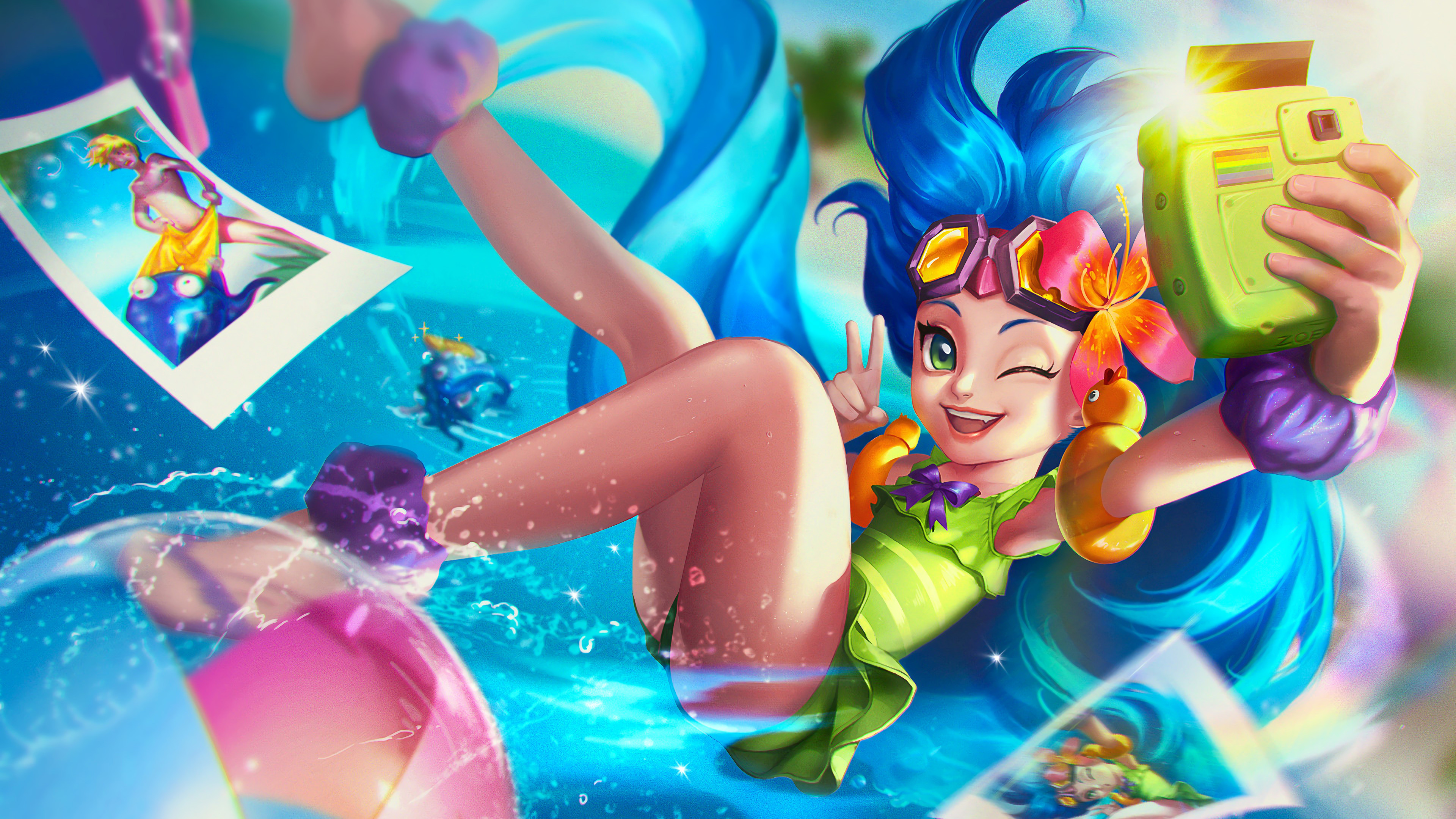 Zoe from League of Legends Pool Party 4K HD Wallpaper