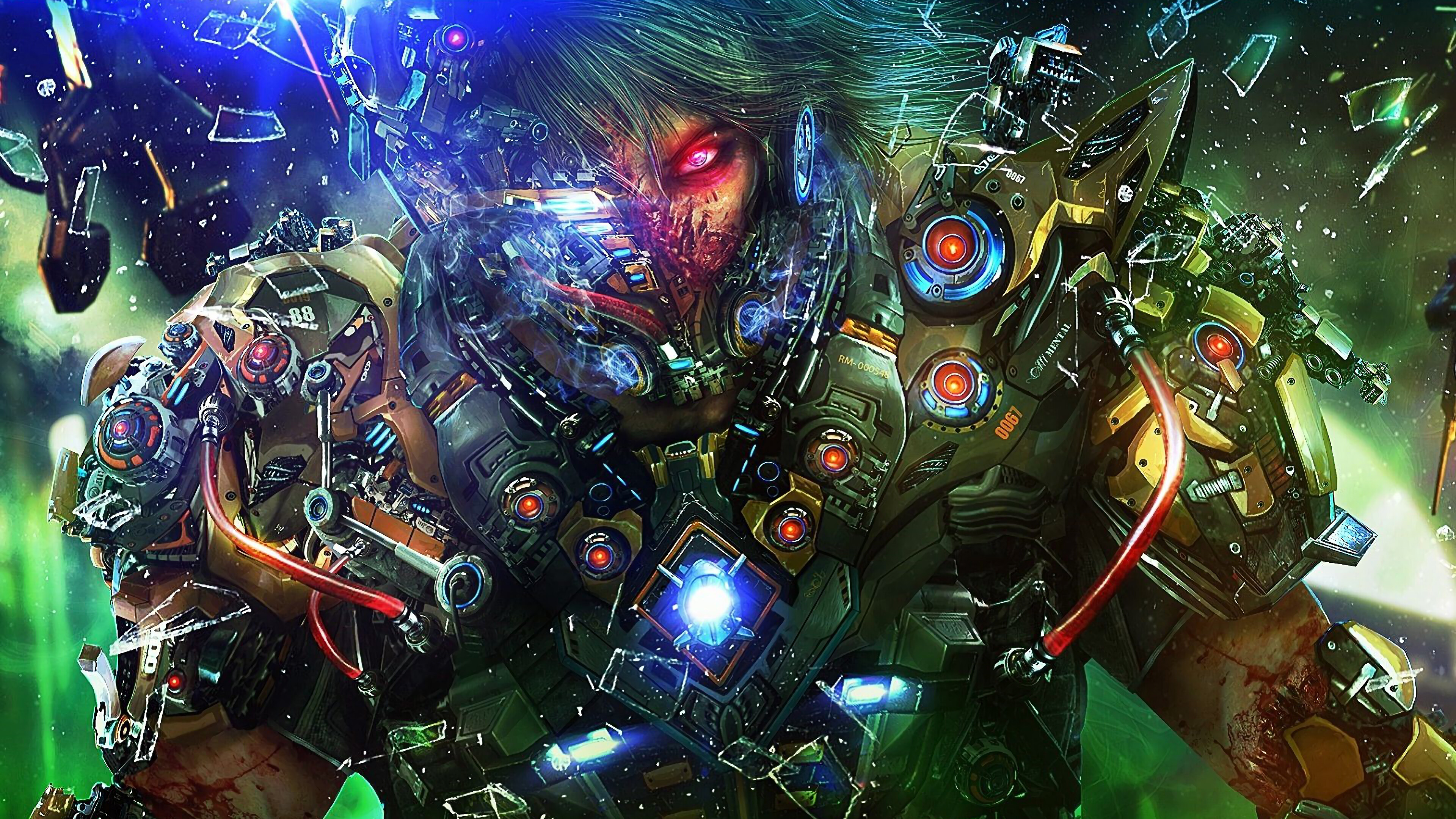 Sci-Fi Soldier in Mechanical Armor 4K HD Wallpaper