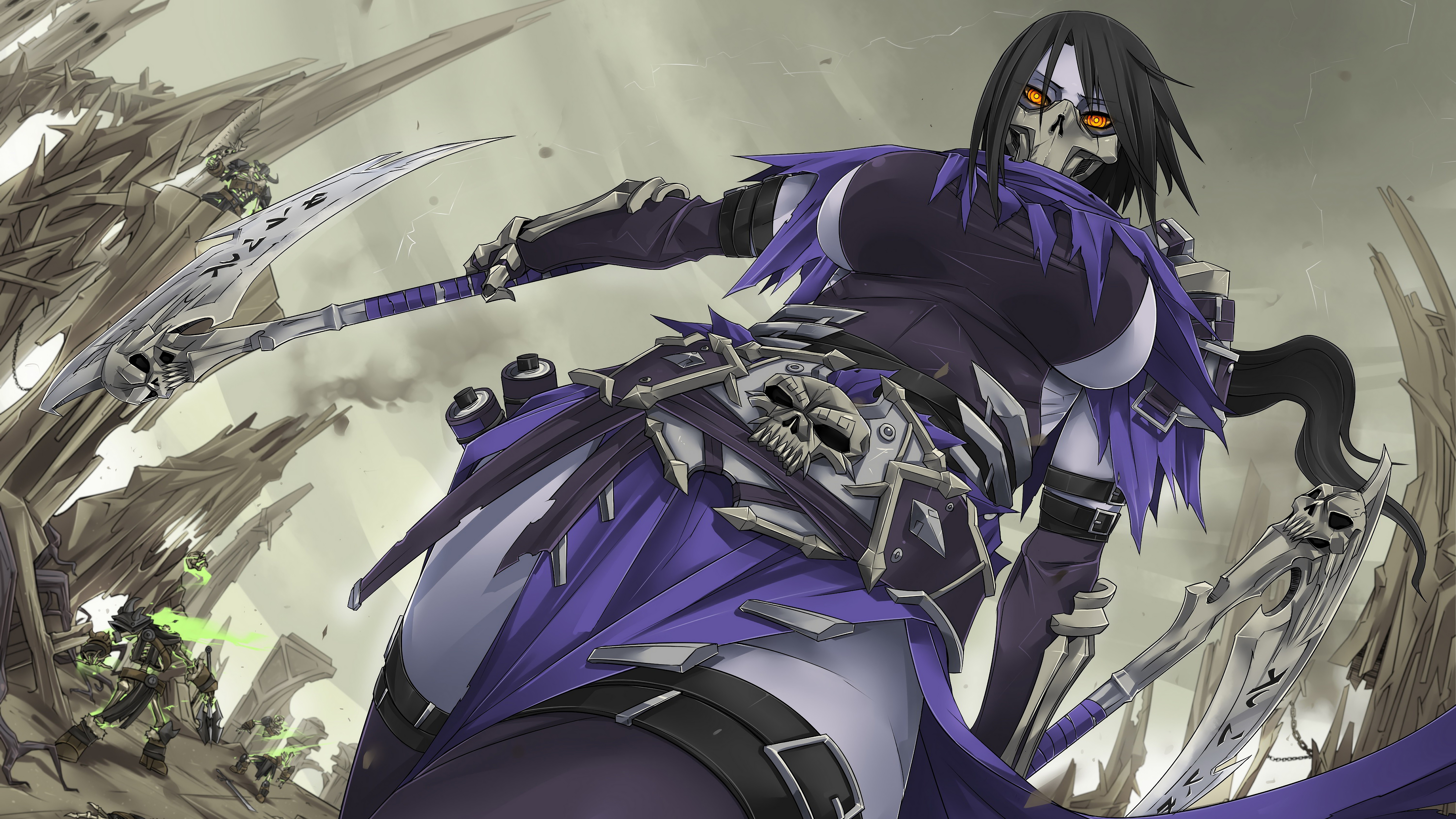 Death from Darksiders holding a scythe HD Wallpaper