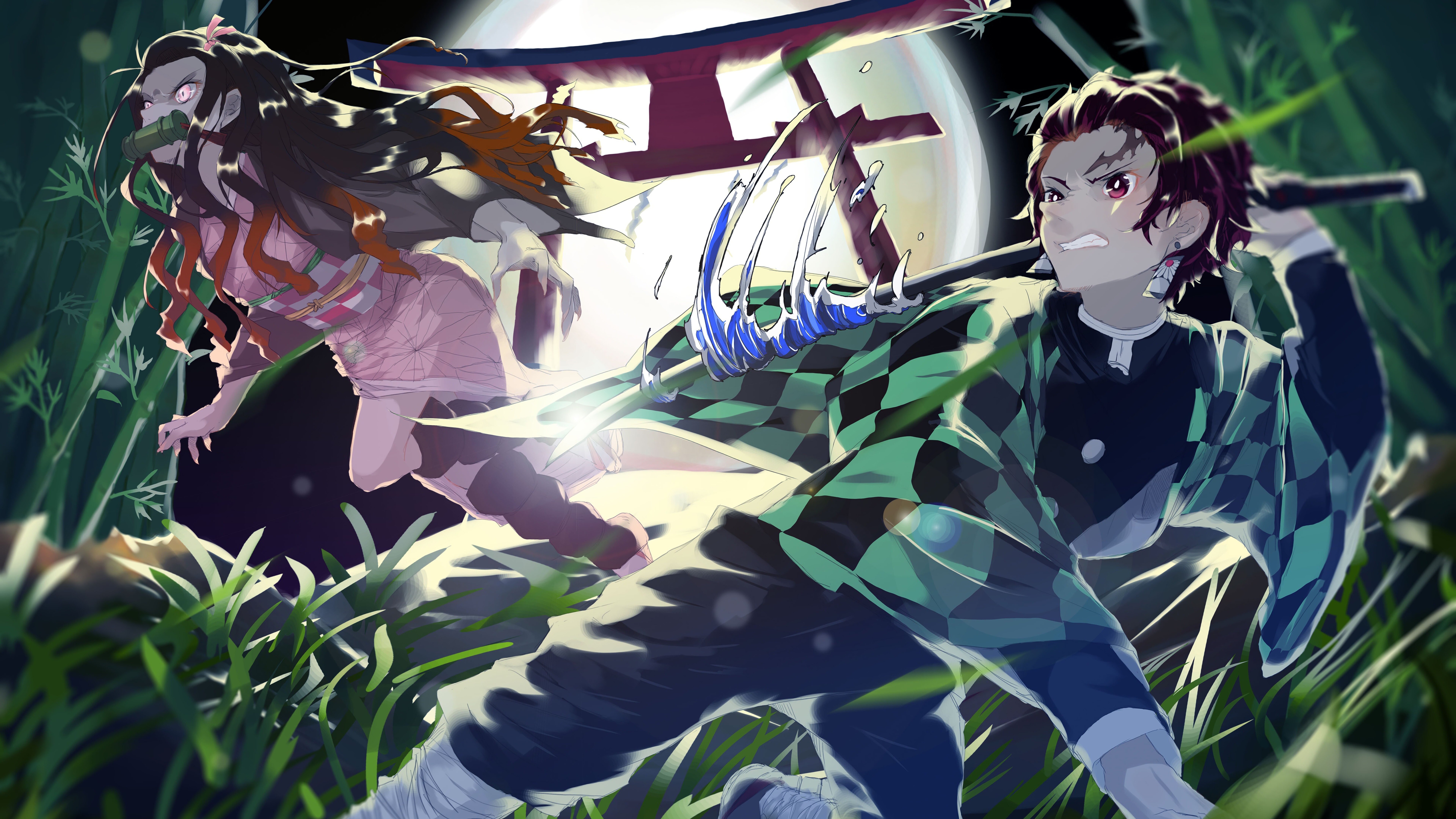 Tanjiro and Nezuko Kamado from Demon Slayer HD Wallpaper