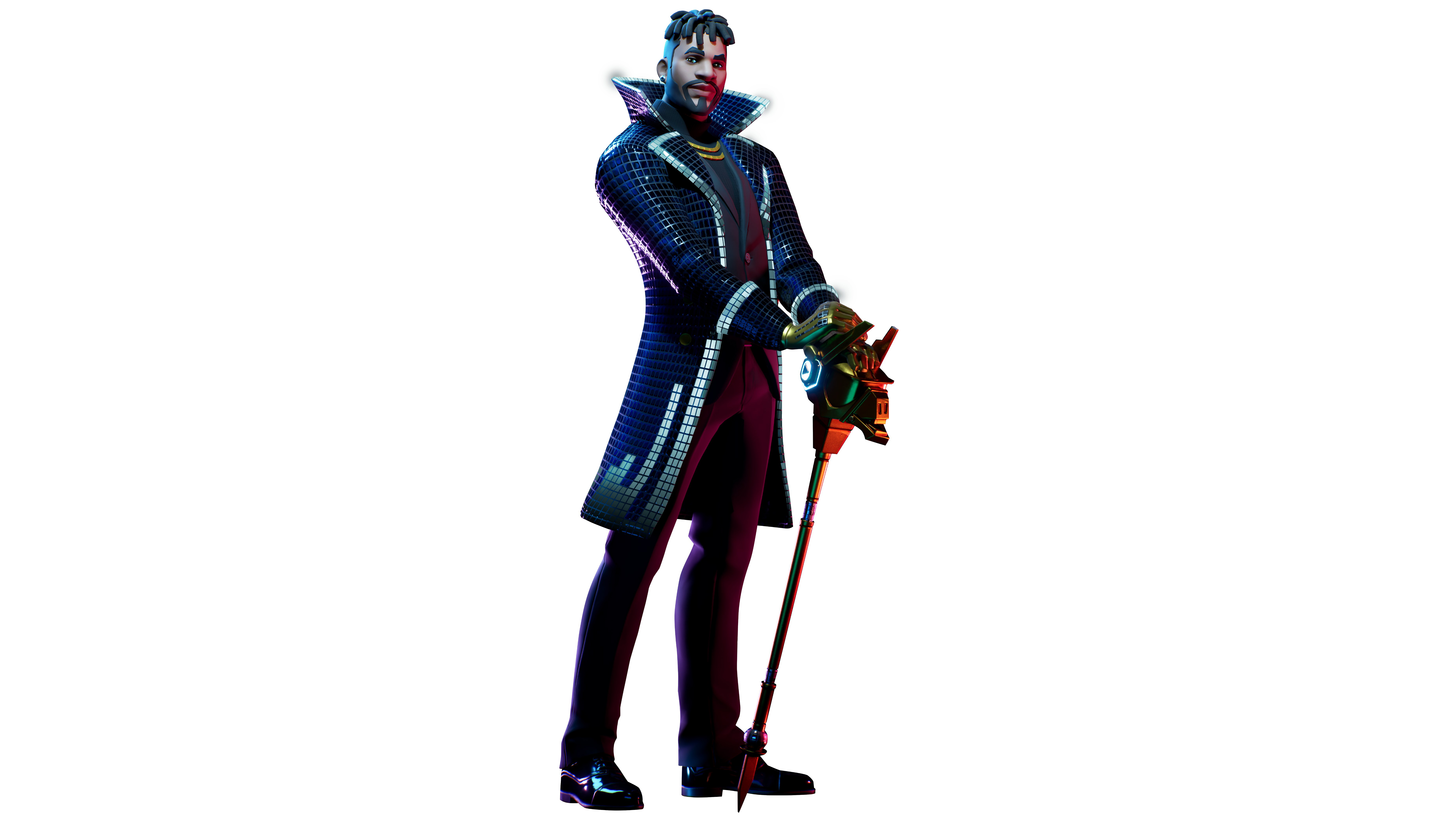 Character from Fortnite holding a staff HD Wallpaper