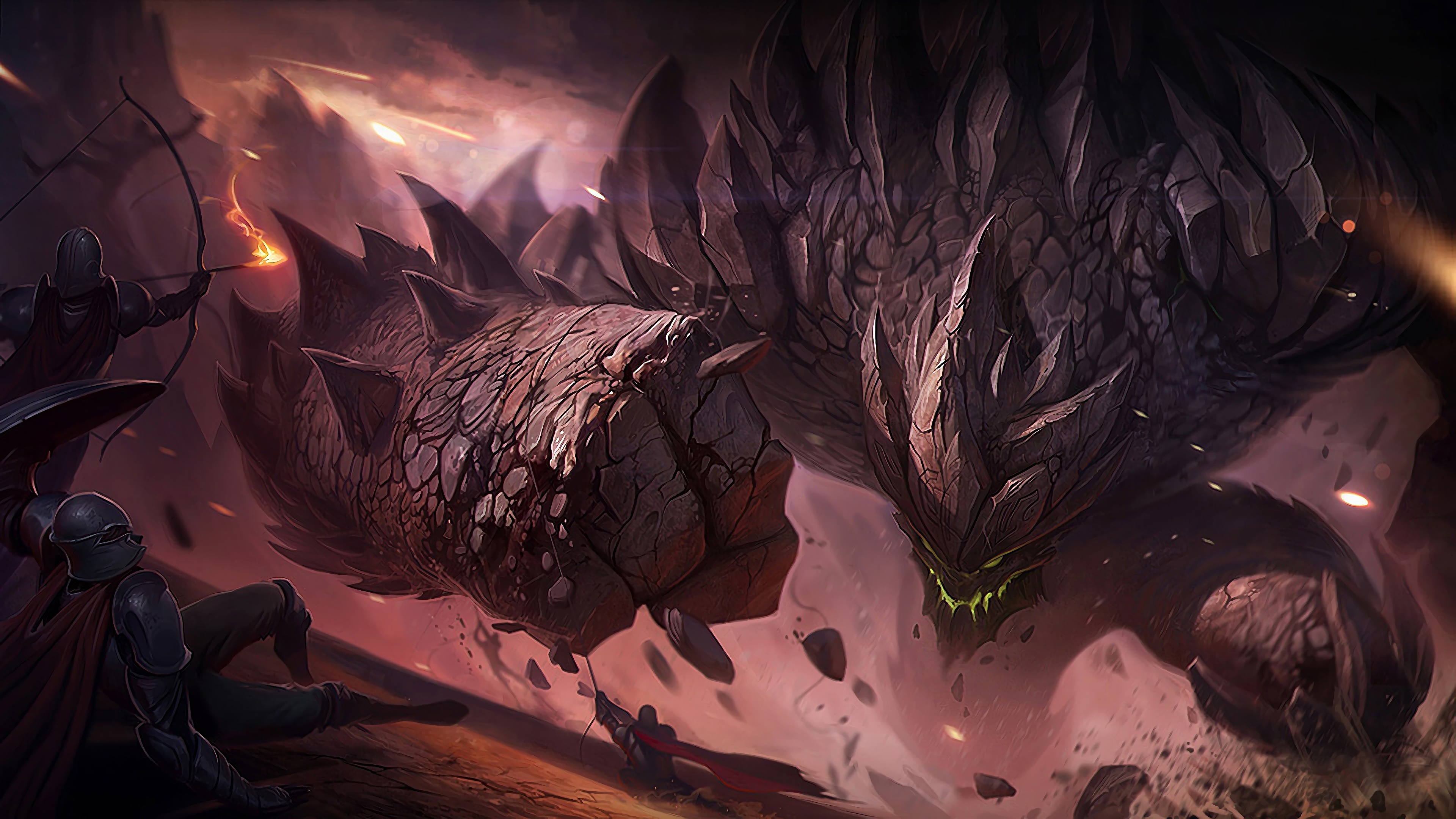 Malphite from LoL fighting knights 4K HD Wallpaper