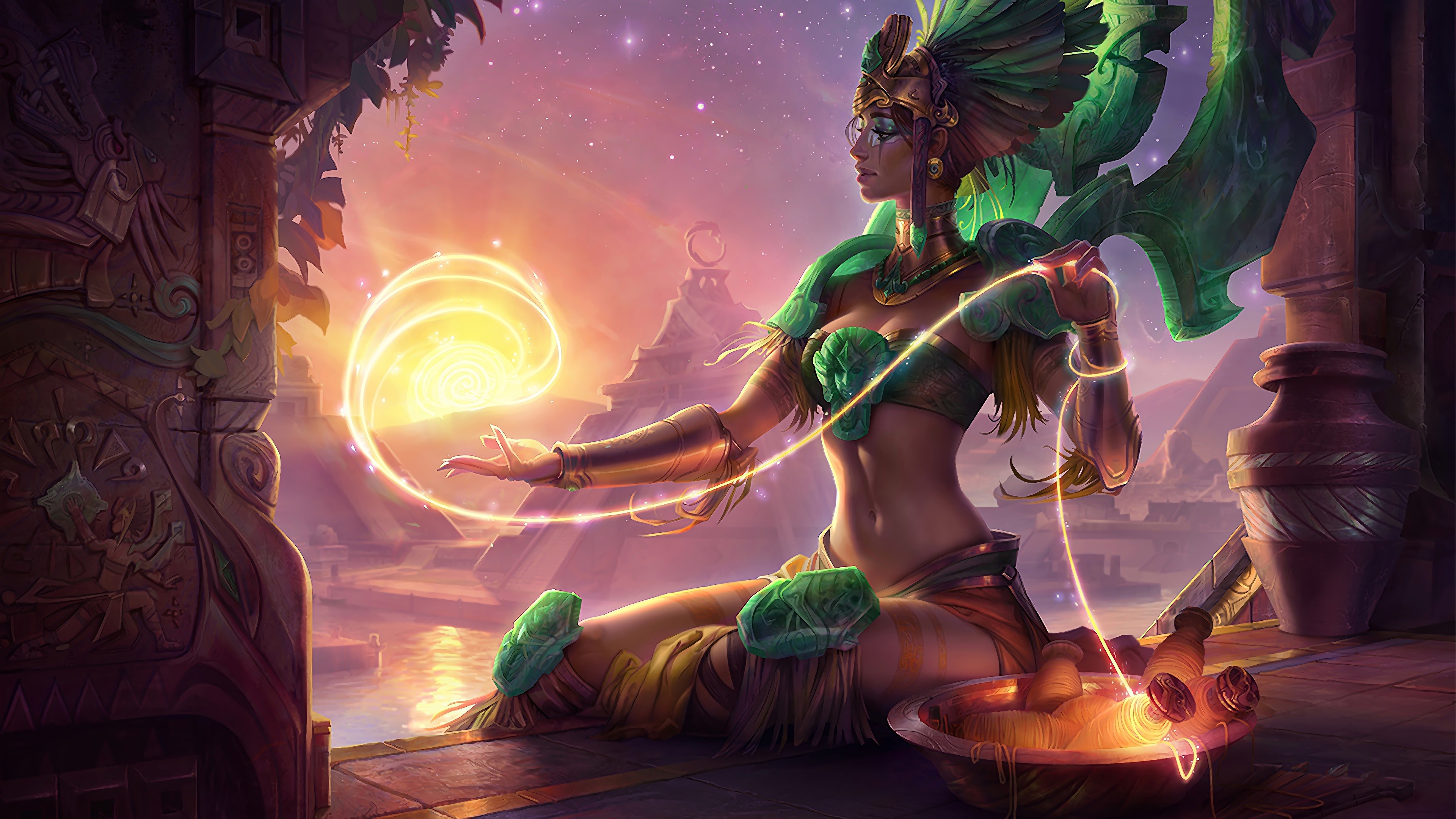 Karma from League of Legends Sun Goddess Splash Art 4K HD Wallpaper