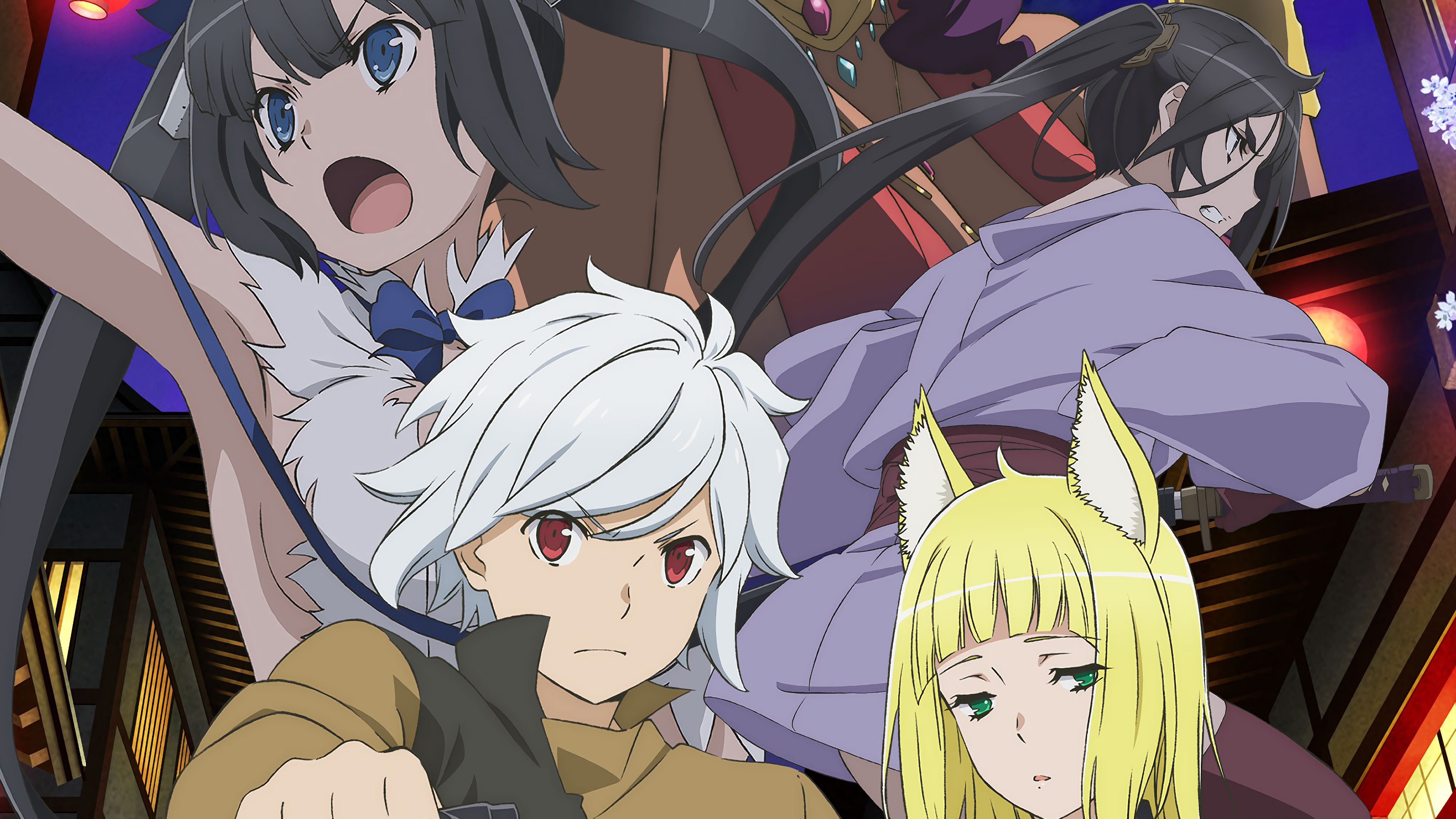 Characters from DanMachi 4K HD Wallpaper