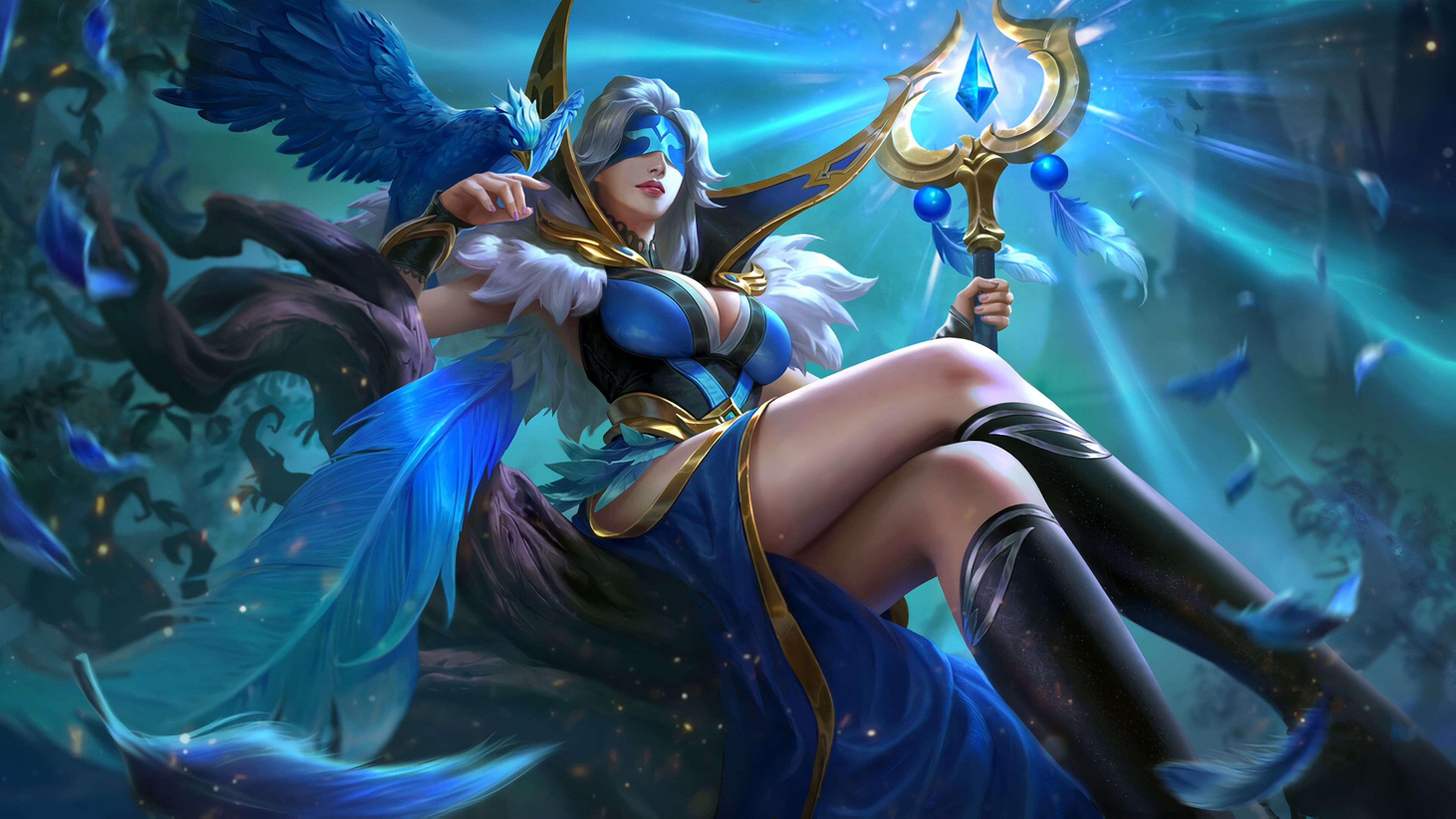 Pharsa, Indigo Aviatrix, Skin, Mobile Legends, 4K HD Wallpaper