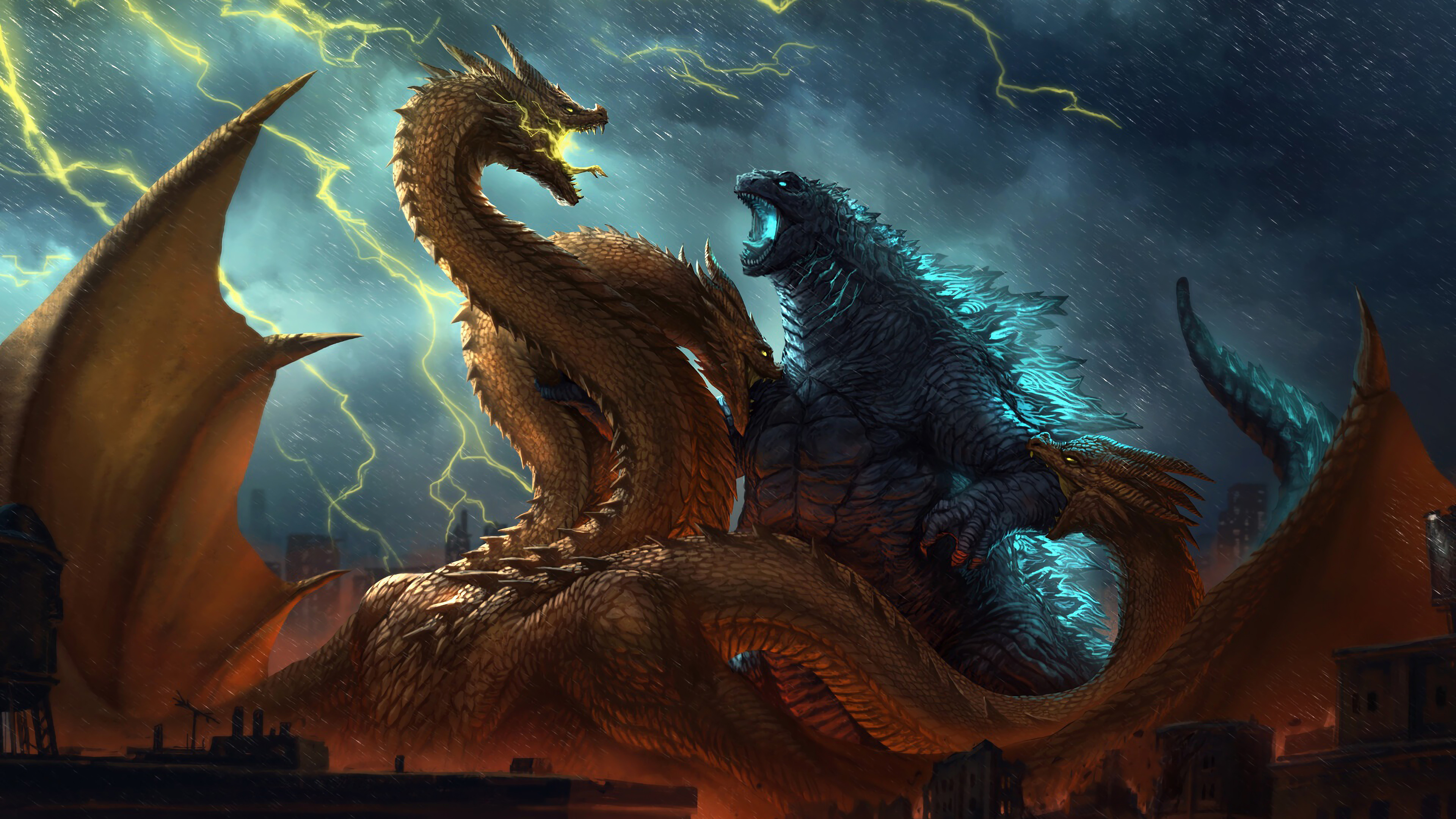 Godzilla Vs King Ghidorah Godzilla King Of The Monsters 4K HD