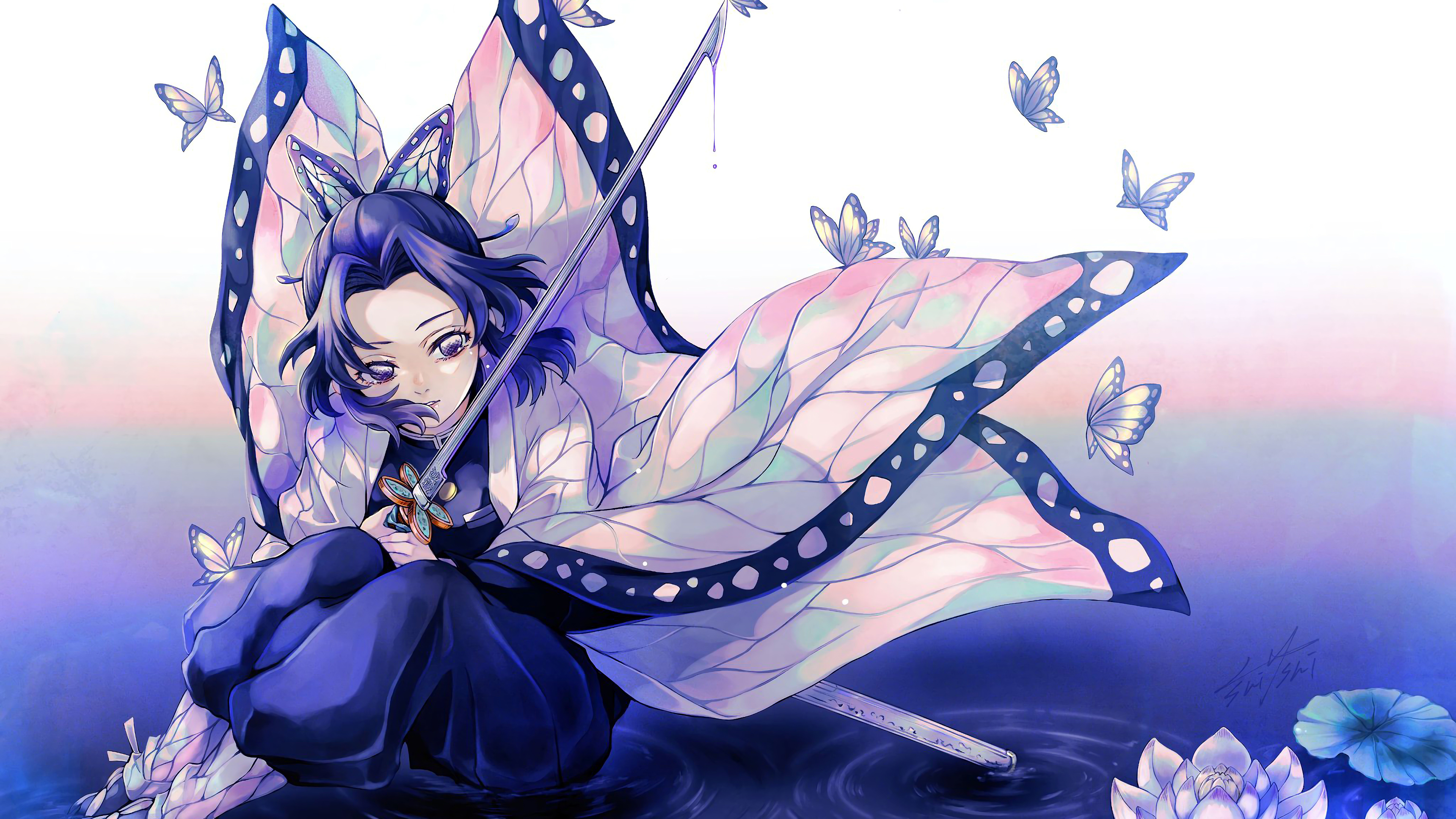 Shinobu Kochou from Kimetsu no Yaiba 4K HD Wallpaper