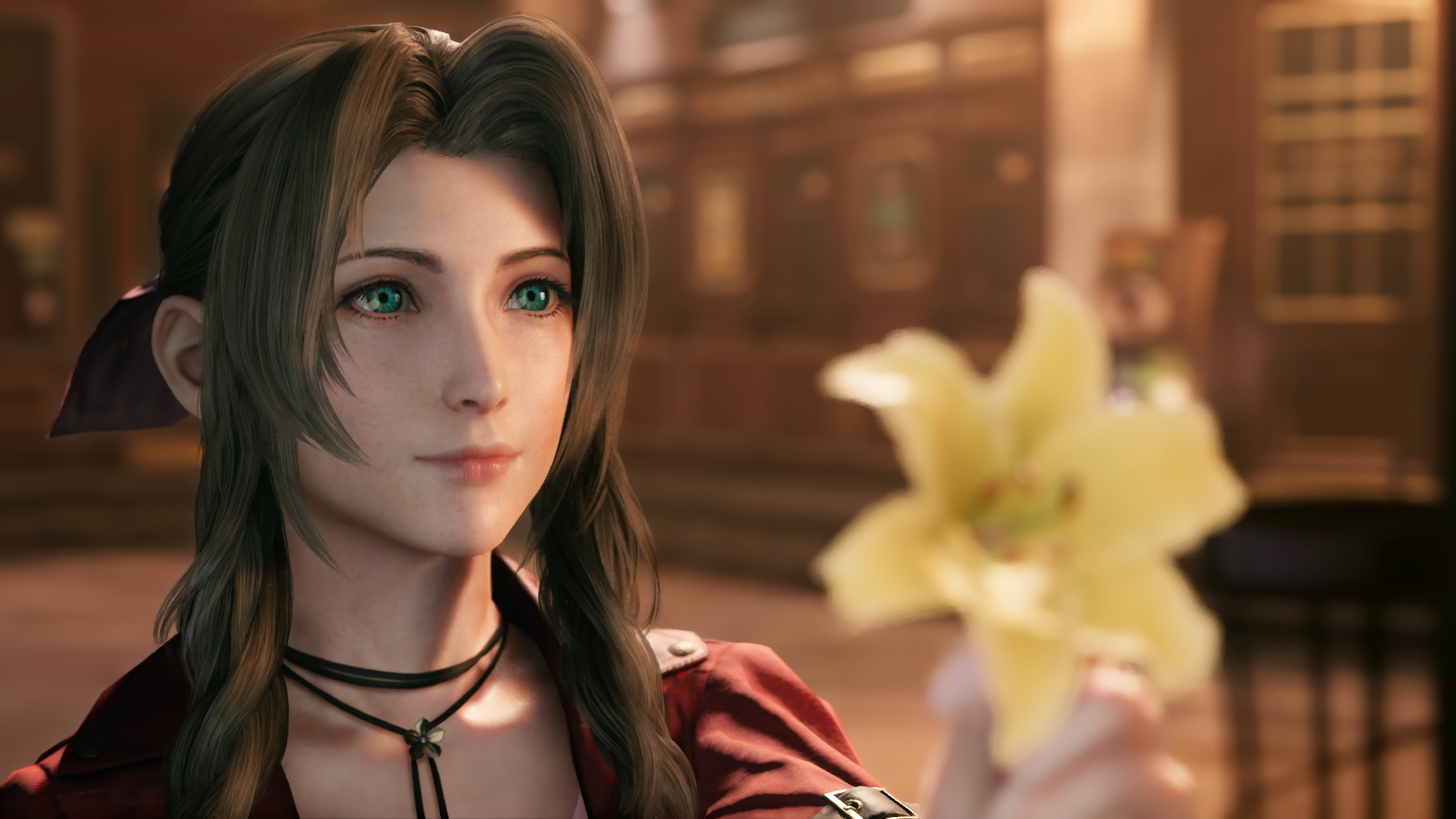 Aerith from Final Fantasy 7 Remake in 4K HD Wallpaper