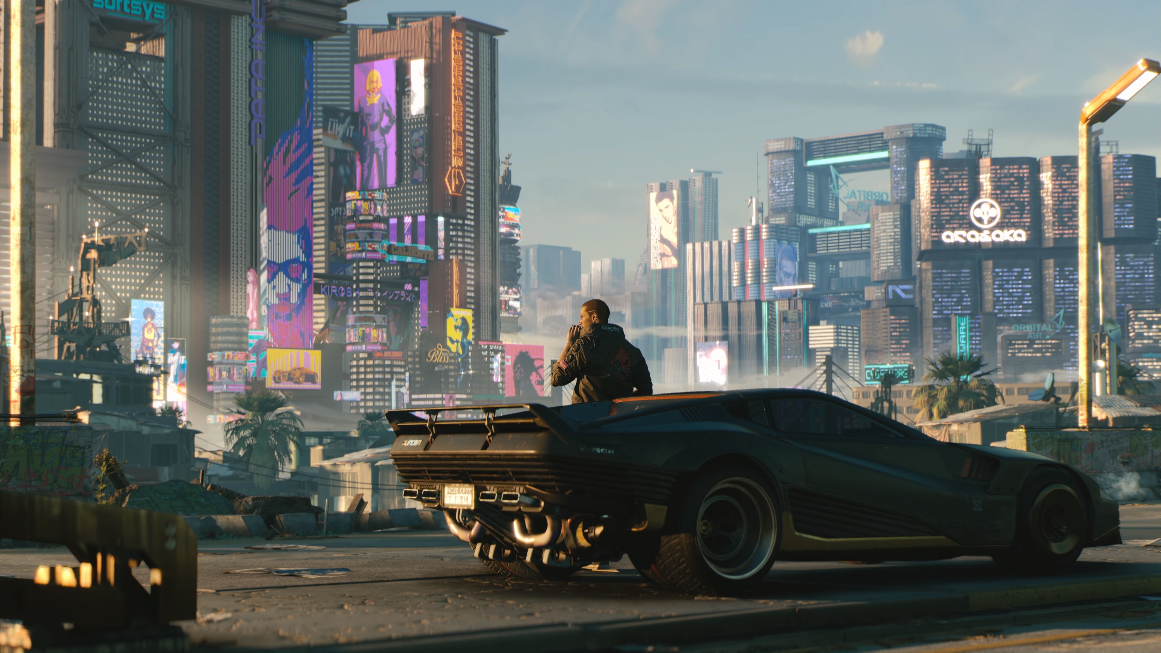 V from Cyberpunk 2077 with Quadra V-Tech car HD Wallpaper