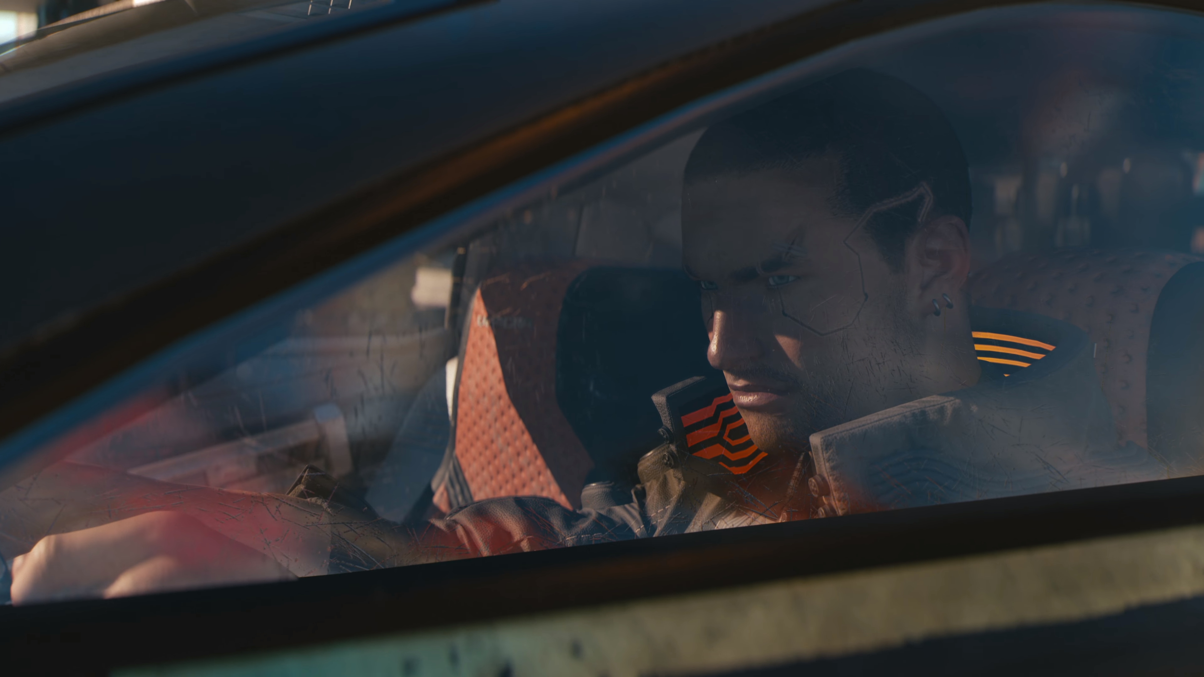 V from Cyberpunk 2077 driving a car 4K HD Wallpaper