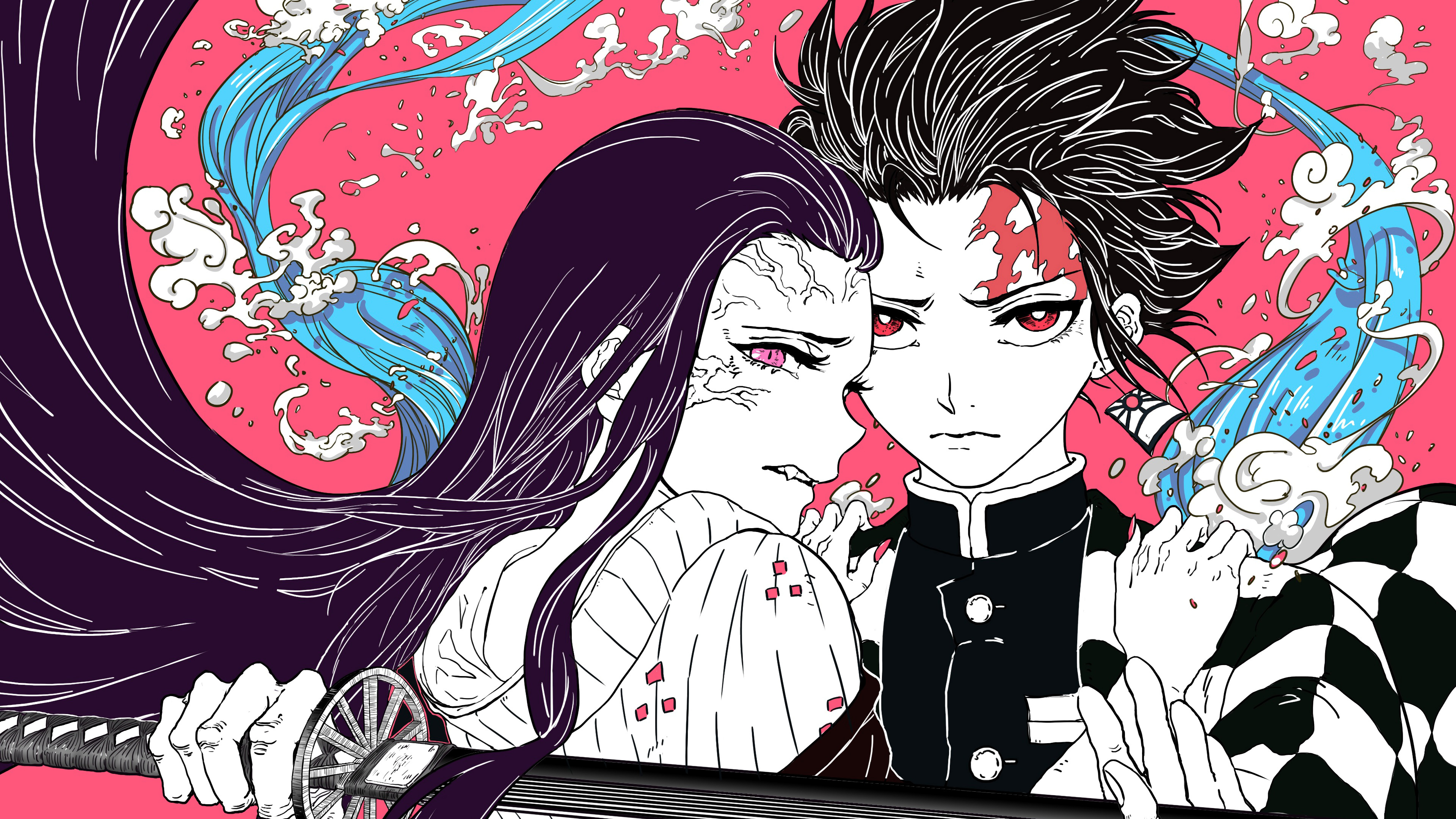 Tanjiro and Nezuko from Kimetsu No Yaiba 4K HD Wallpaper