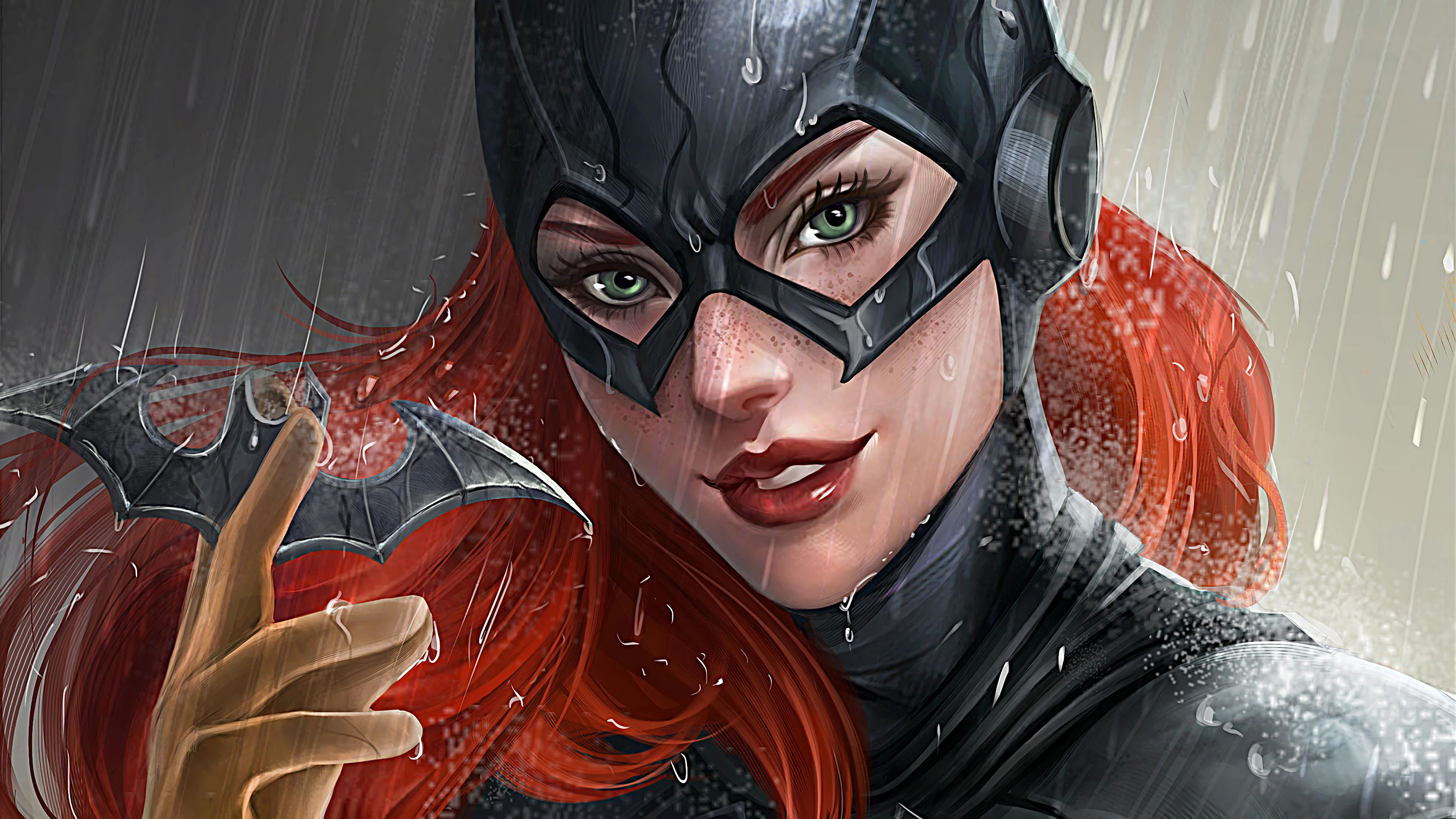 Batgirl in the rain 4K HD Wallpaper