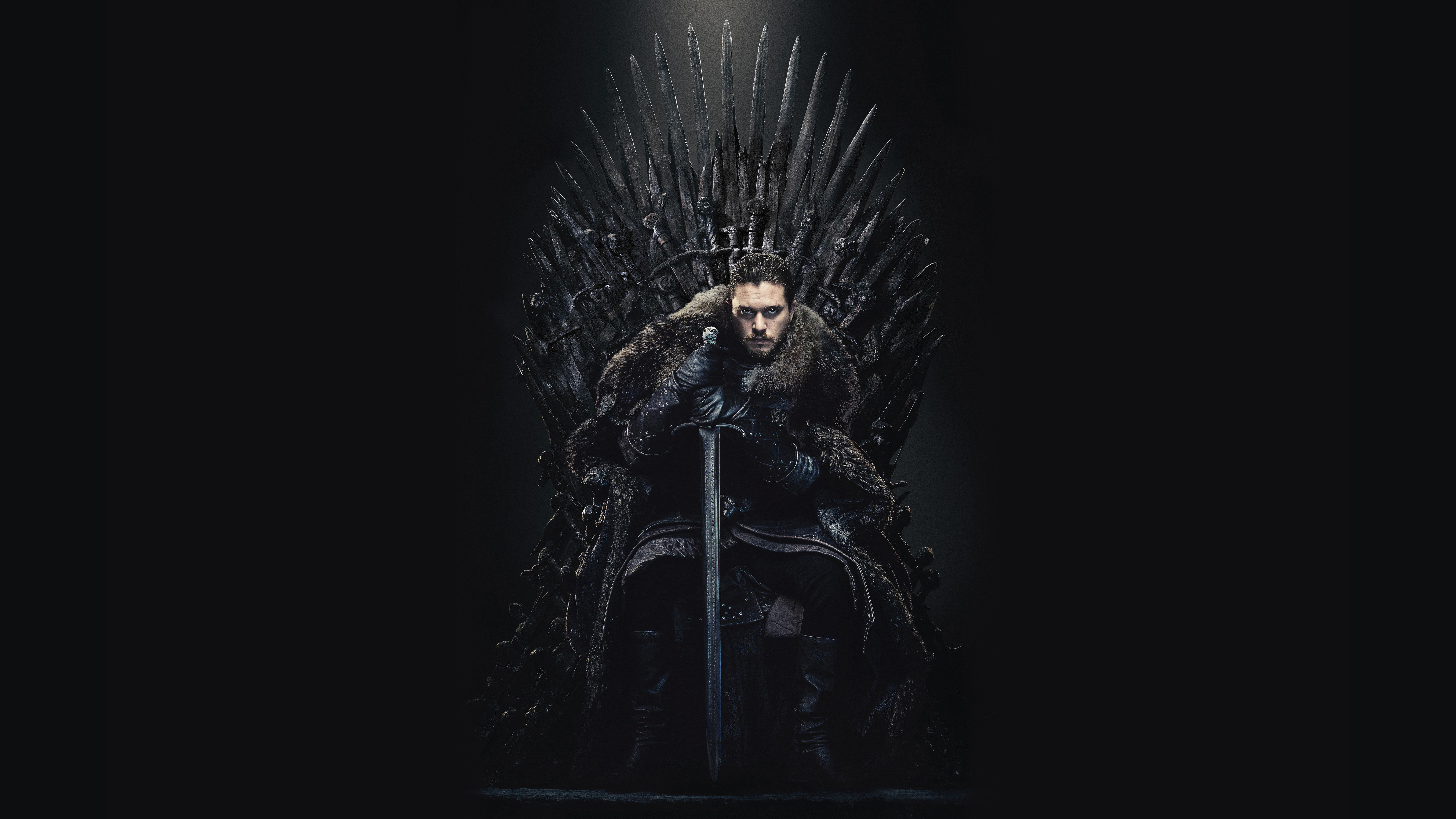 Jon Snow from Game of Thrones on the Iron Throne HD Wallpaper