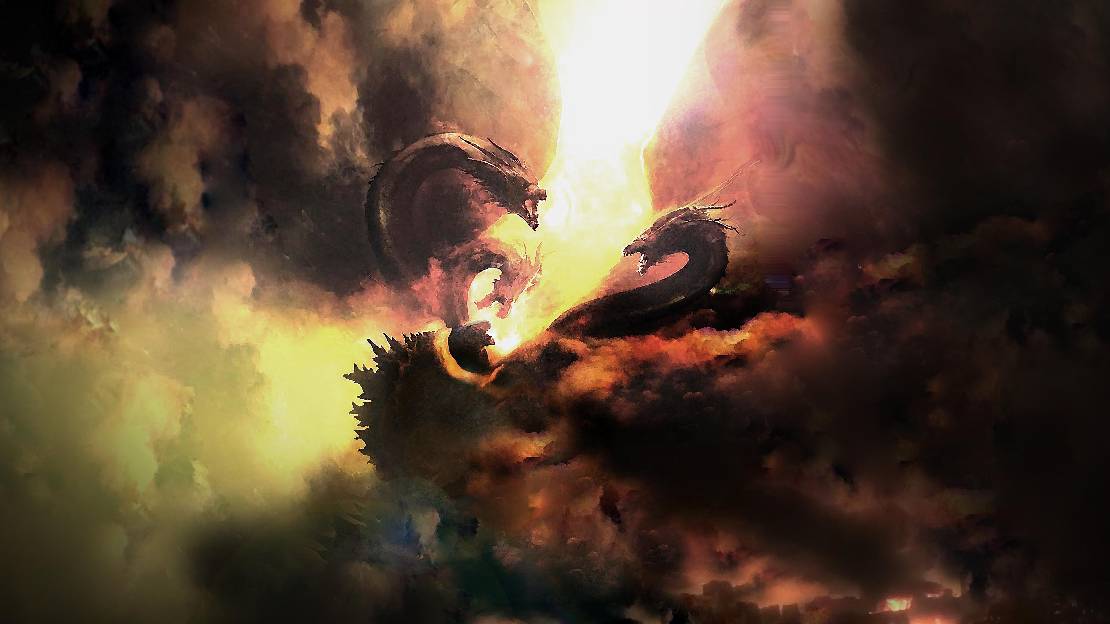 King Ghidorah from Godzilla: King of the Monsters 4K HD Wallpaper