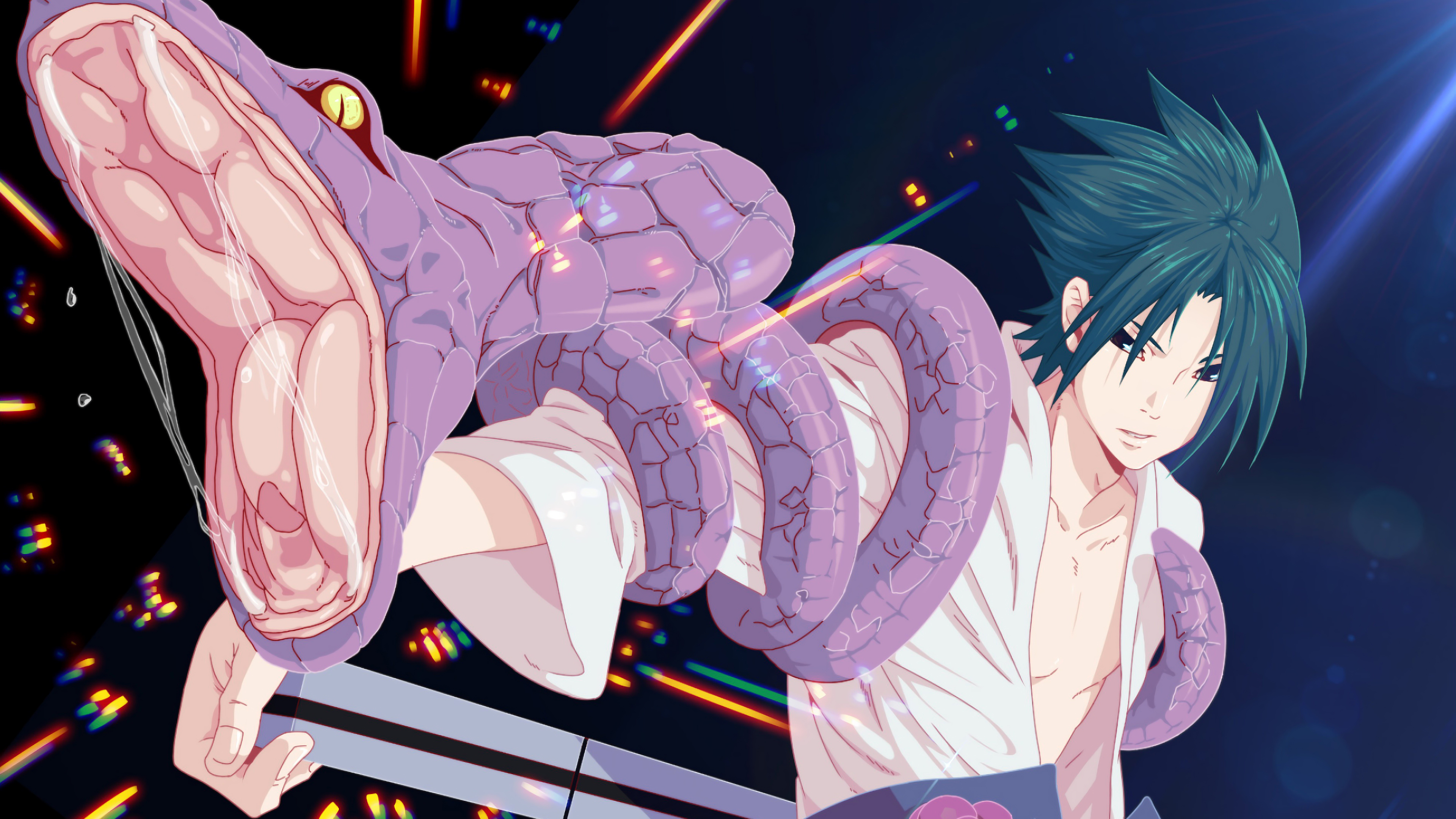 Sasuke with a Snake HD Wallpaper