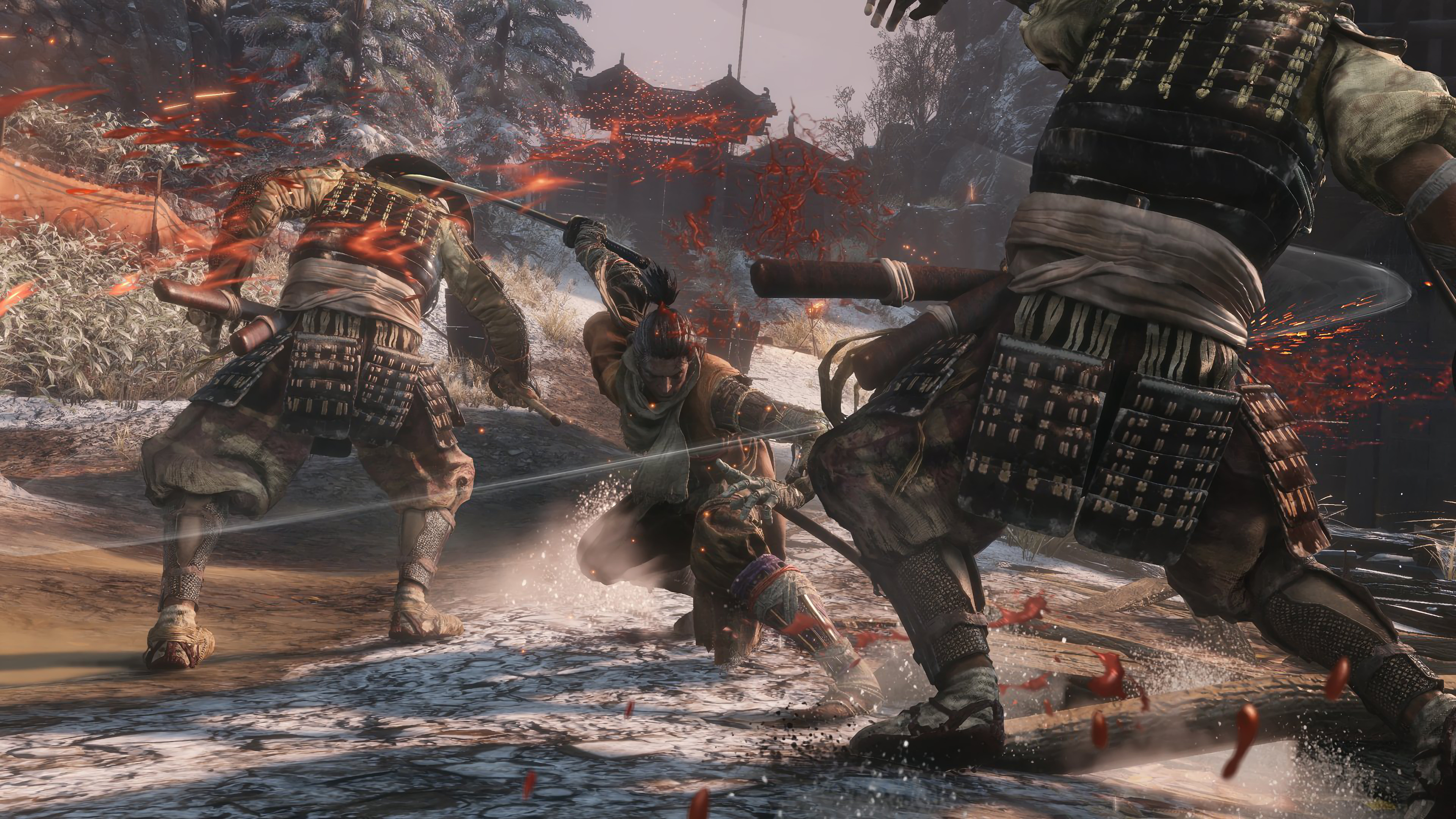 Samurai fighting in Sekiro: Shadows Die Twice 4K HD Wallpaper