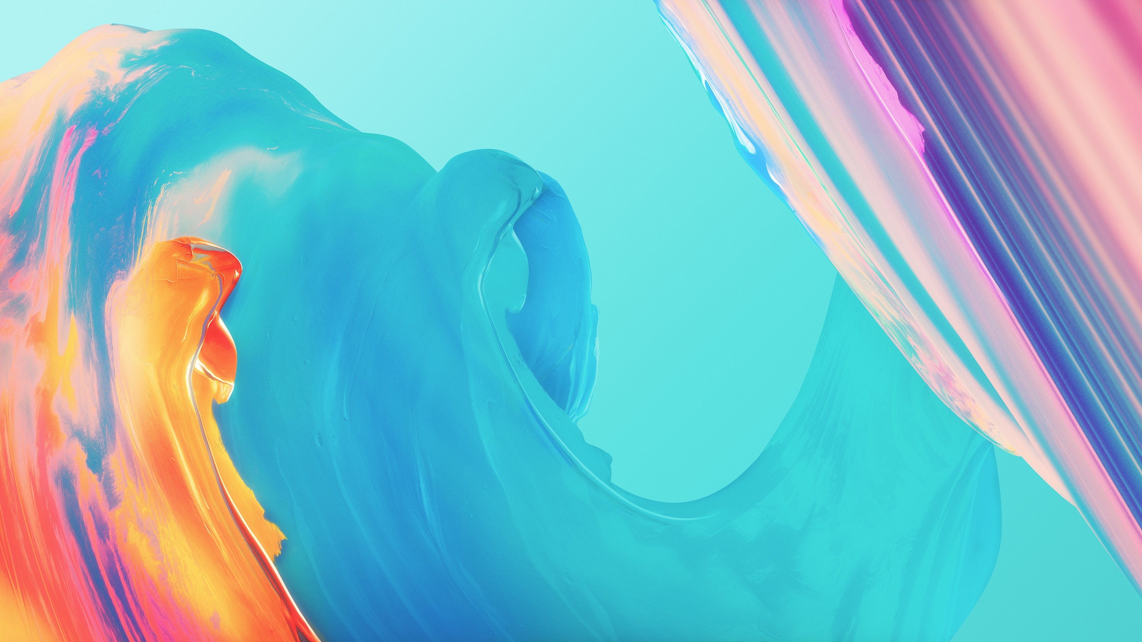 Abstract colorful fluid shapes 4K HD Wallpaper