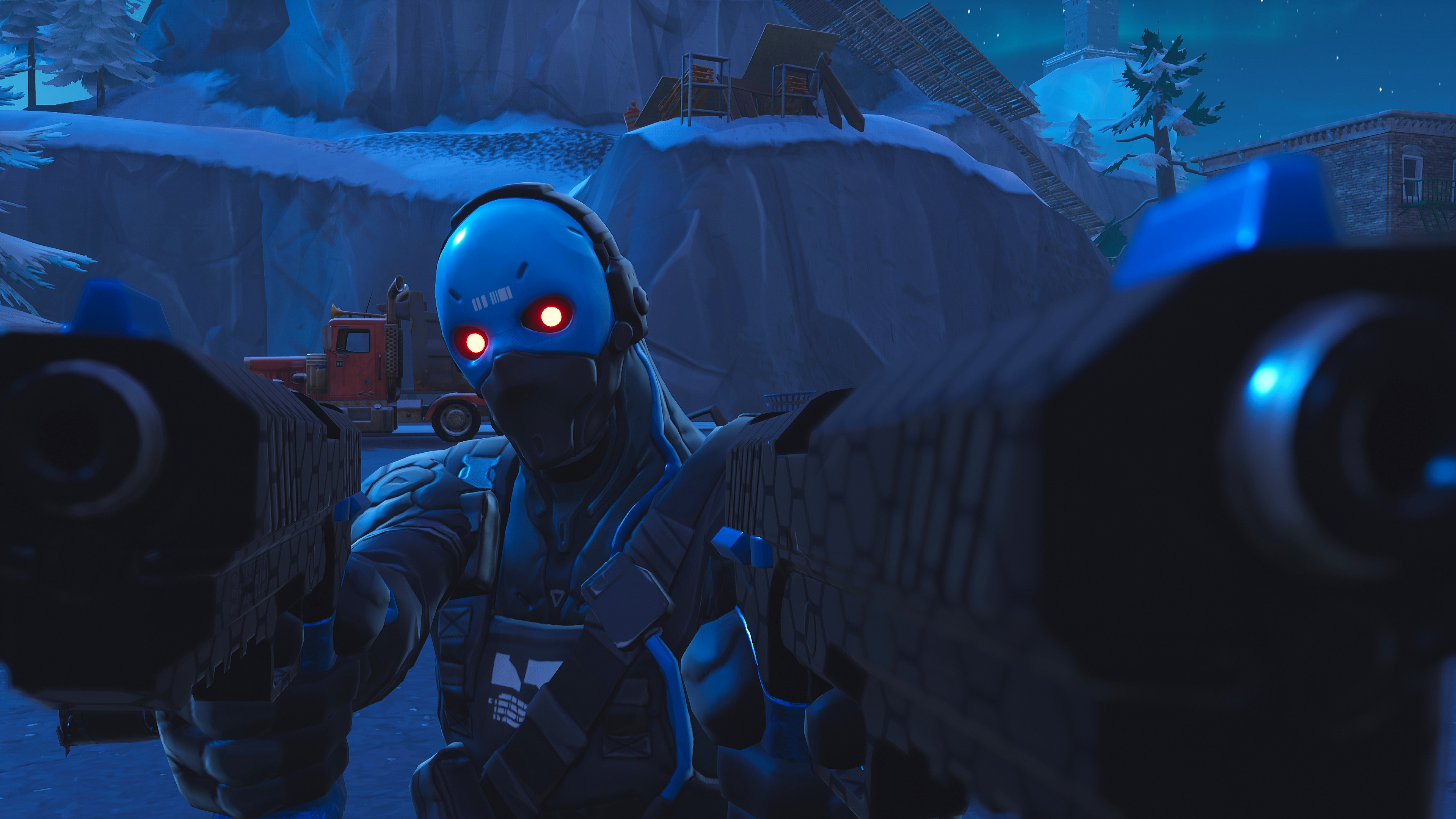 Fortnite Battle Royale Cobalt character with guns 4K HD Wallpaper