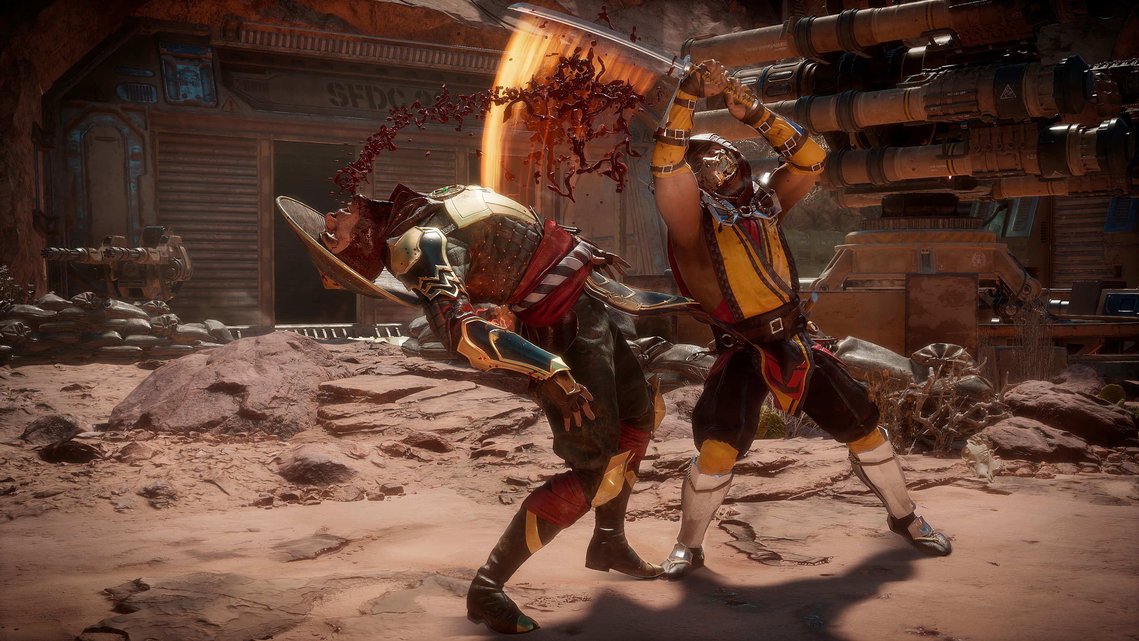 Scorpion and Raiden from Mortal Kombat 11 4K HD Wallpaper