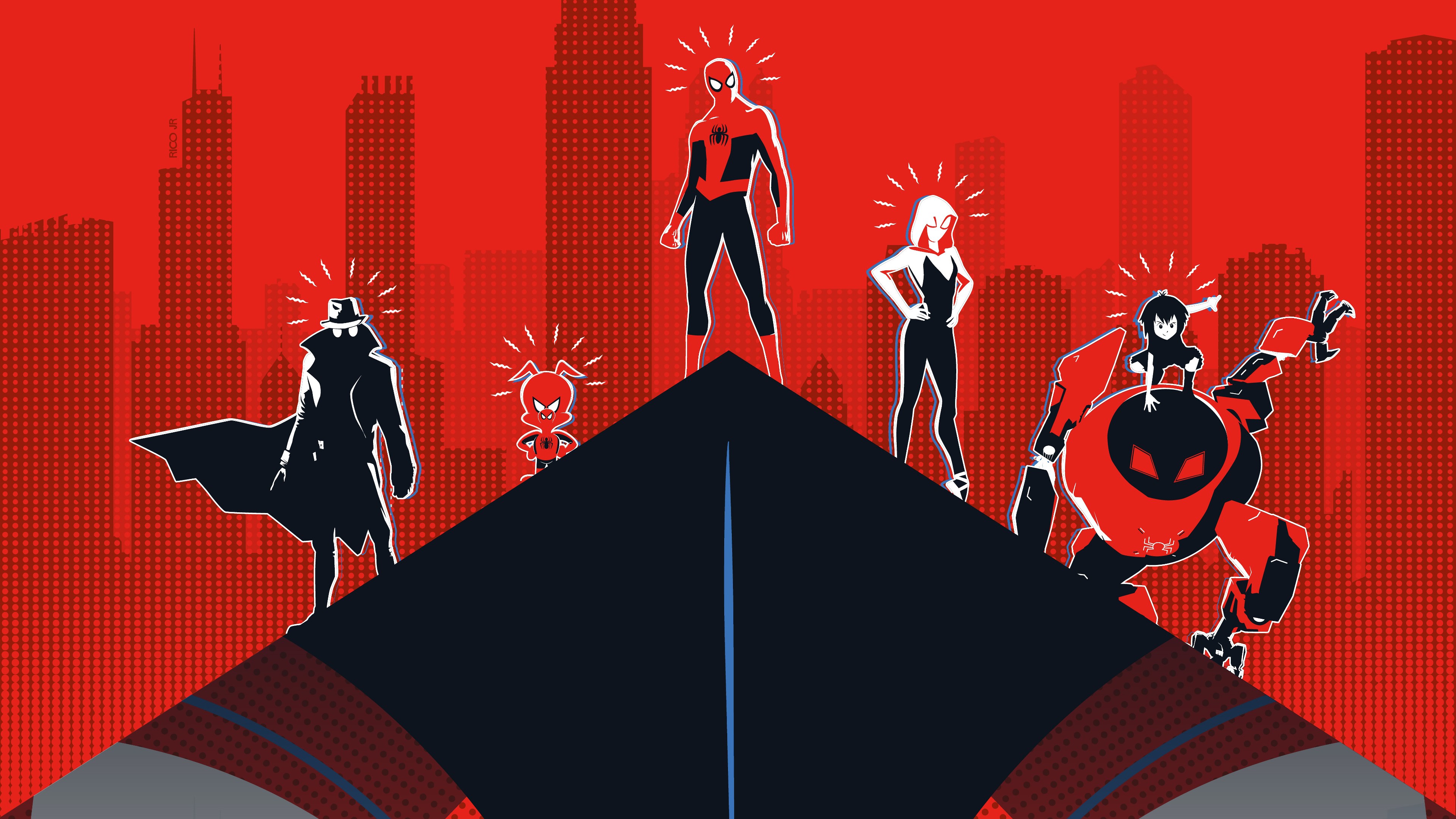 Spider-Man: Into the Spider-Verse Characters 4K HD Wallpaper