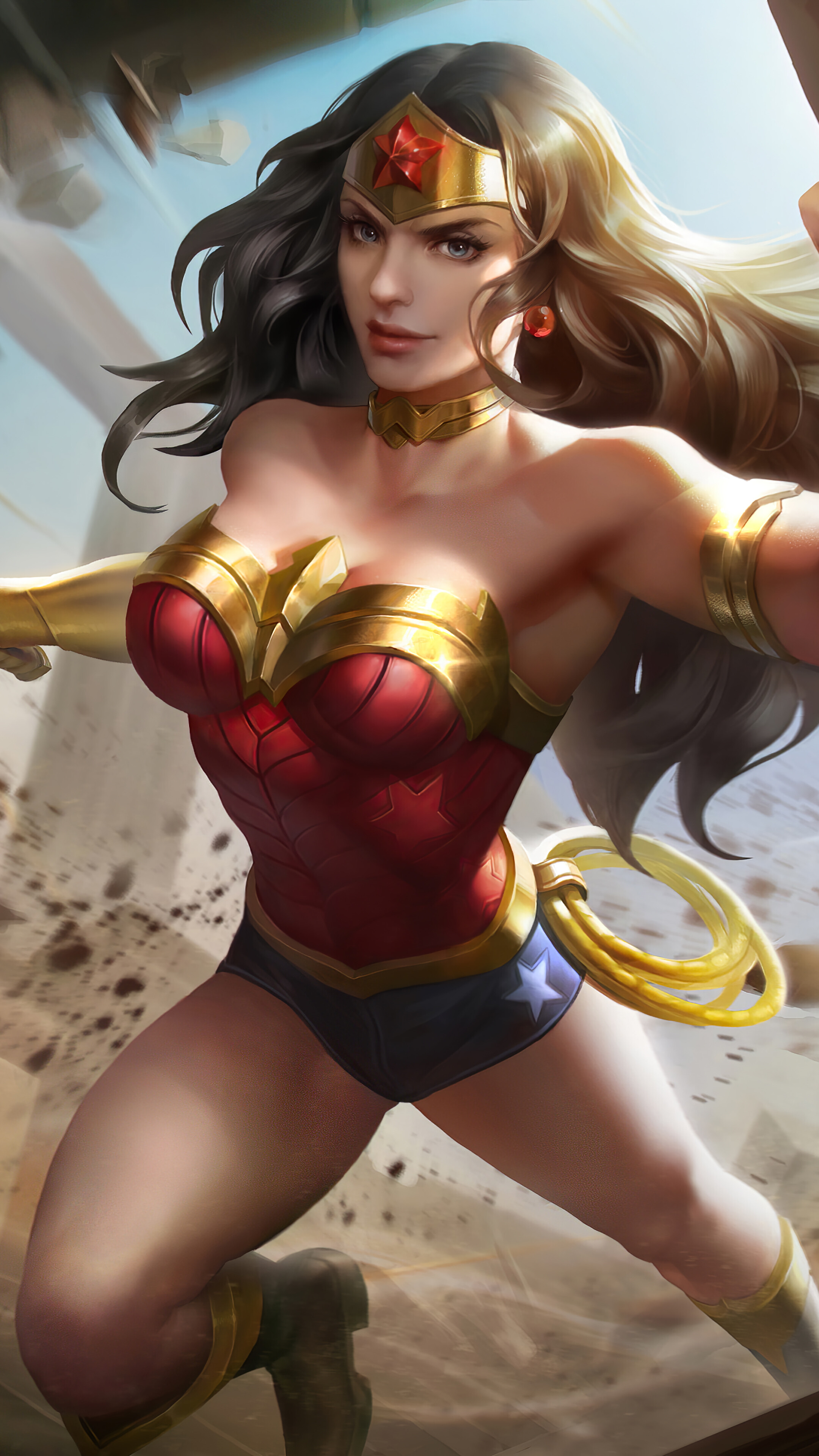 Wonder Woman in action HD Phone Wallpaper
