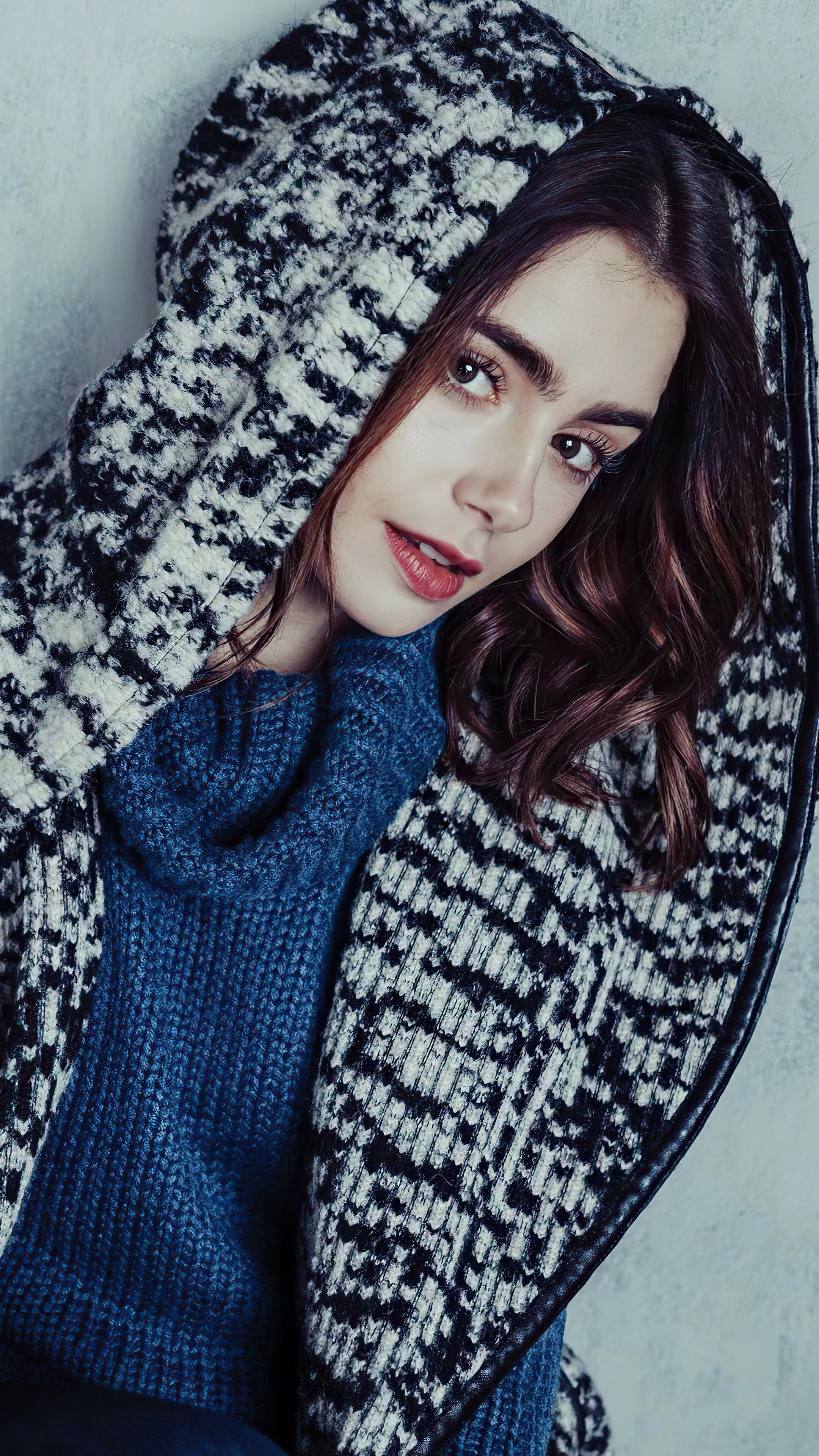 Lily Collins, Model, Photoshoot, 4k HD Phone Wallpaper