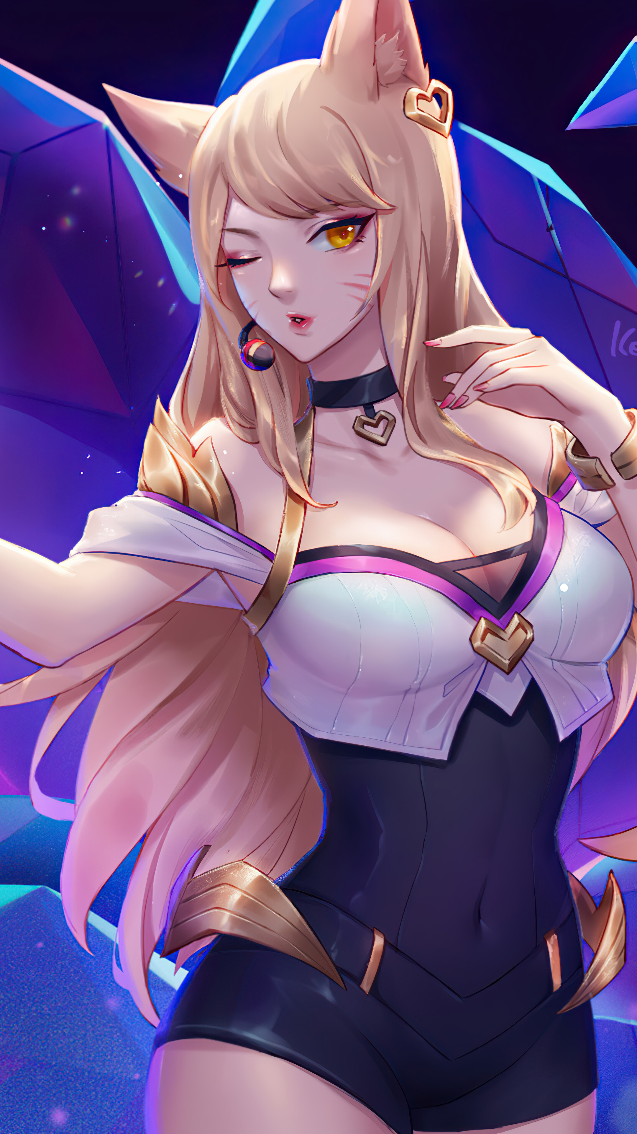 Ahri from K/DA 4K HD Phone Wallpaper