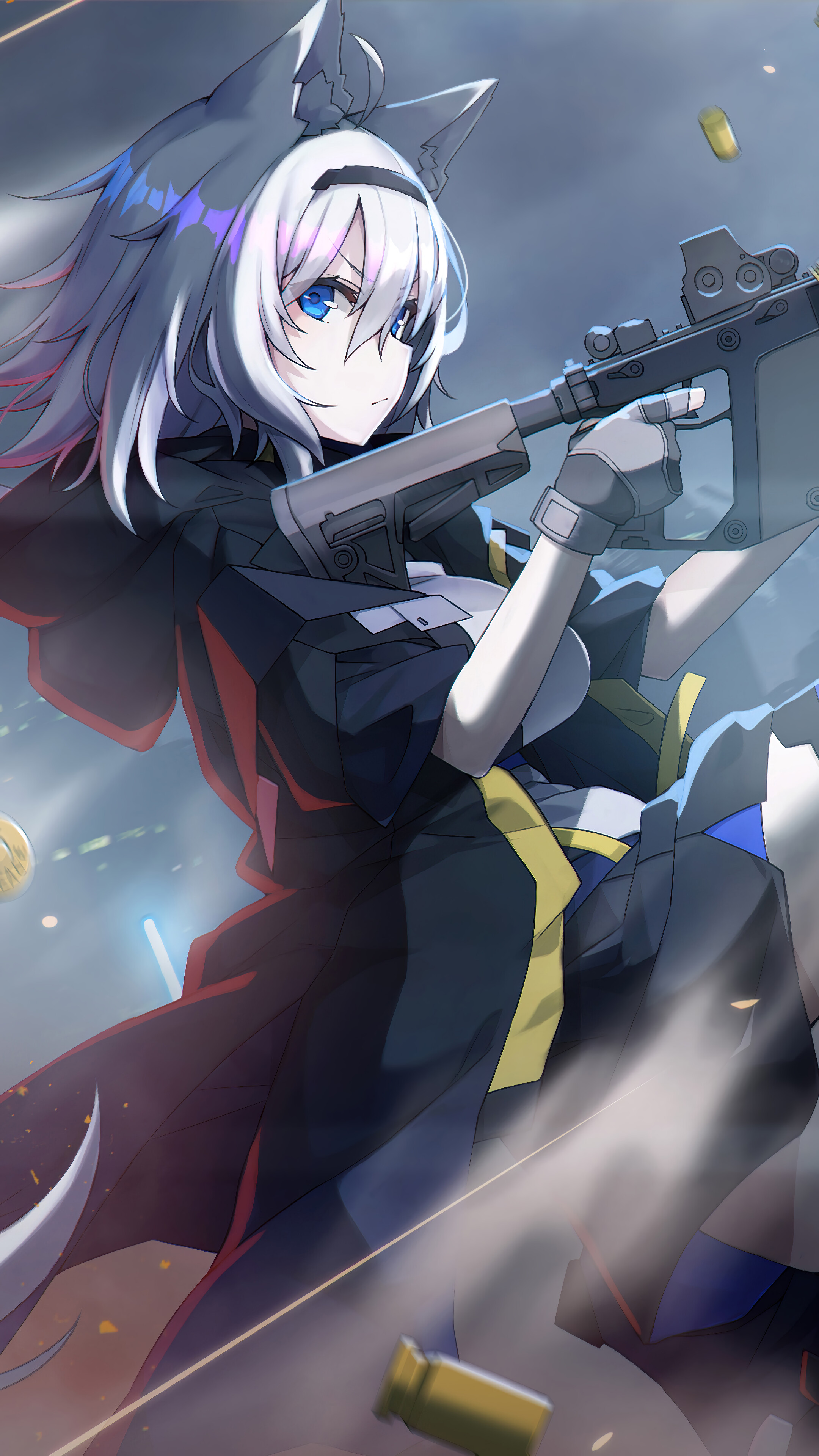 Grani from Arknights with a Rifle HD Phone Wallpaper