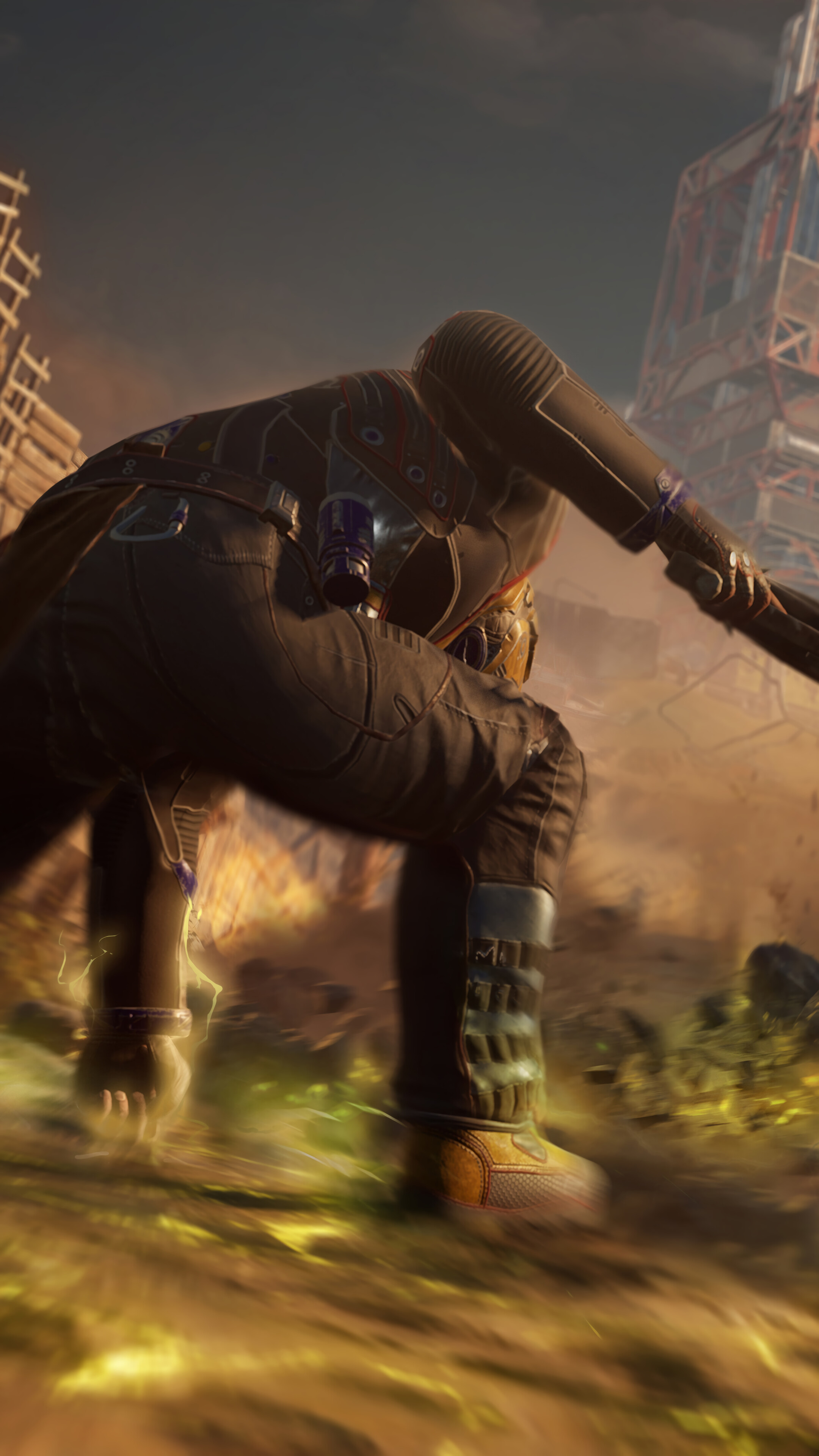 Outriders video game character in battle 4K HD Phone Wallpaper