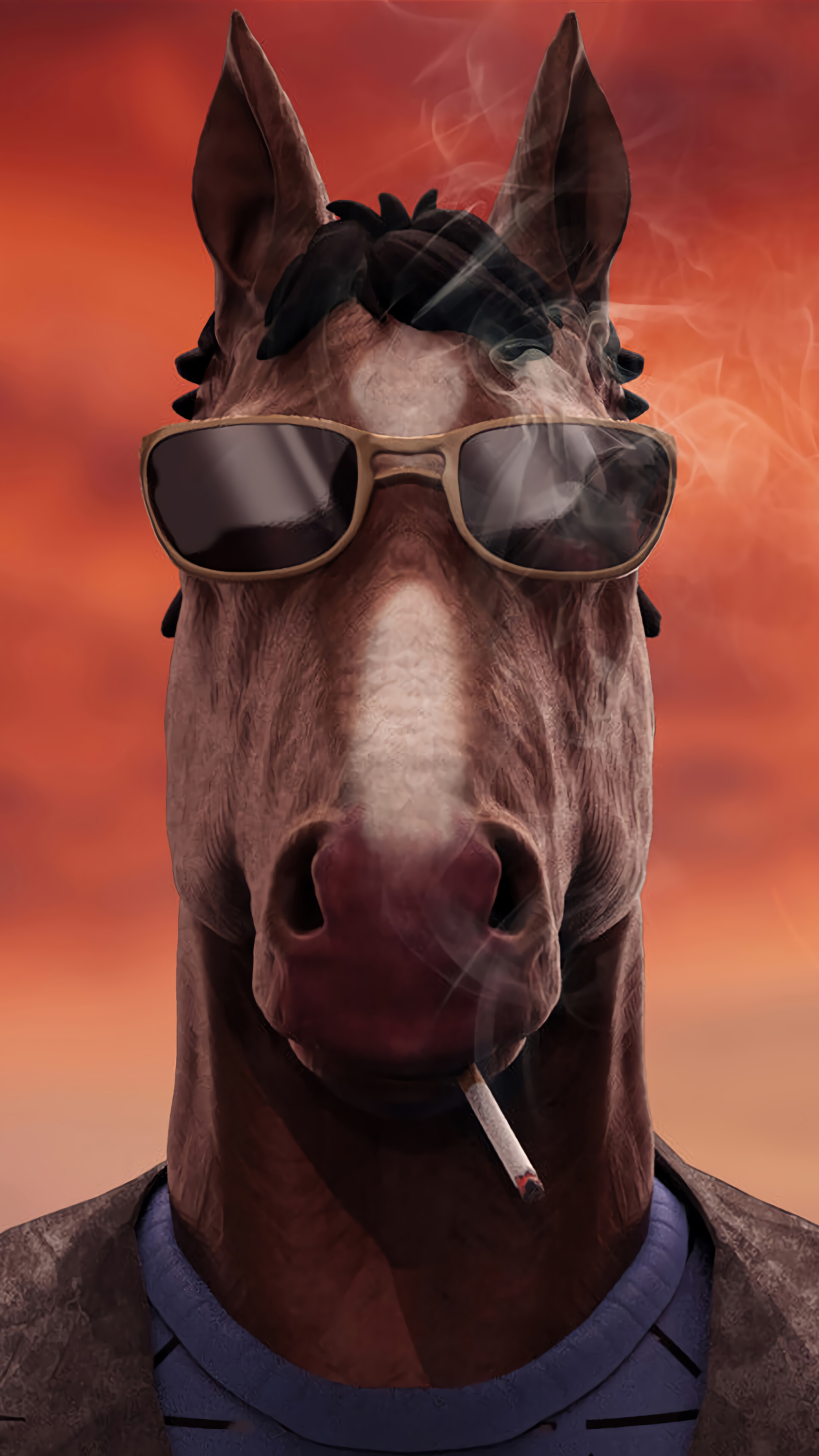 BoJack Horseman, Smoking, 4k HD Phone Wallpaper