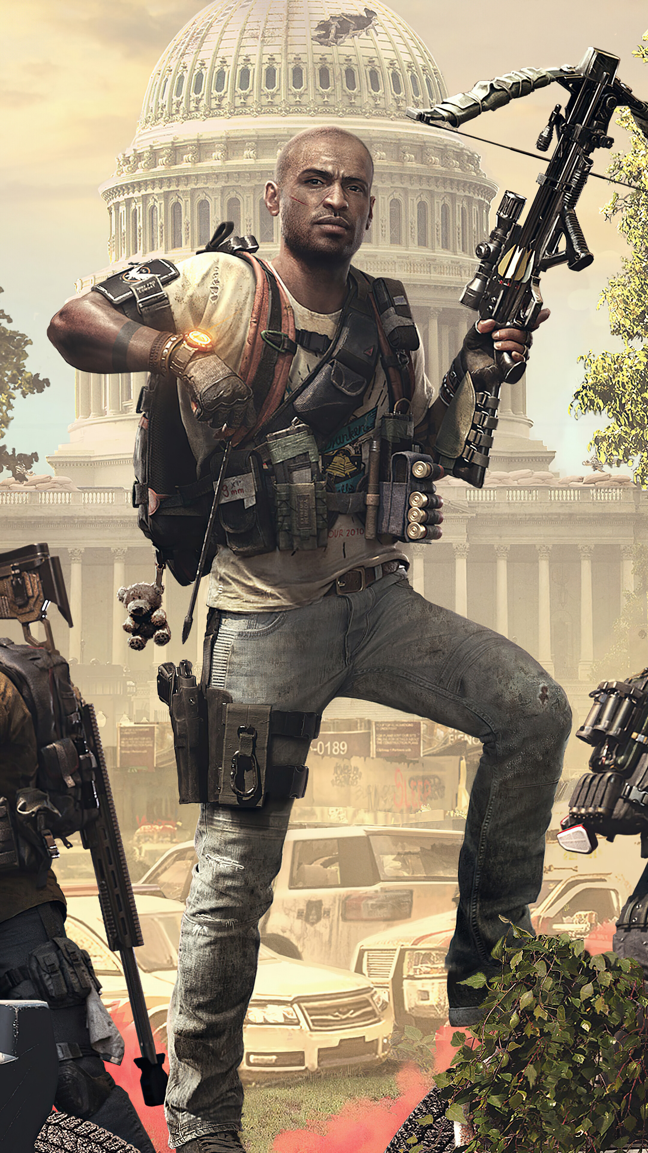 Agent from The Division 2 in Washington DC 4K HD Phone Wallpaper