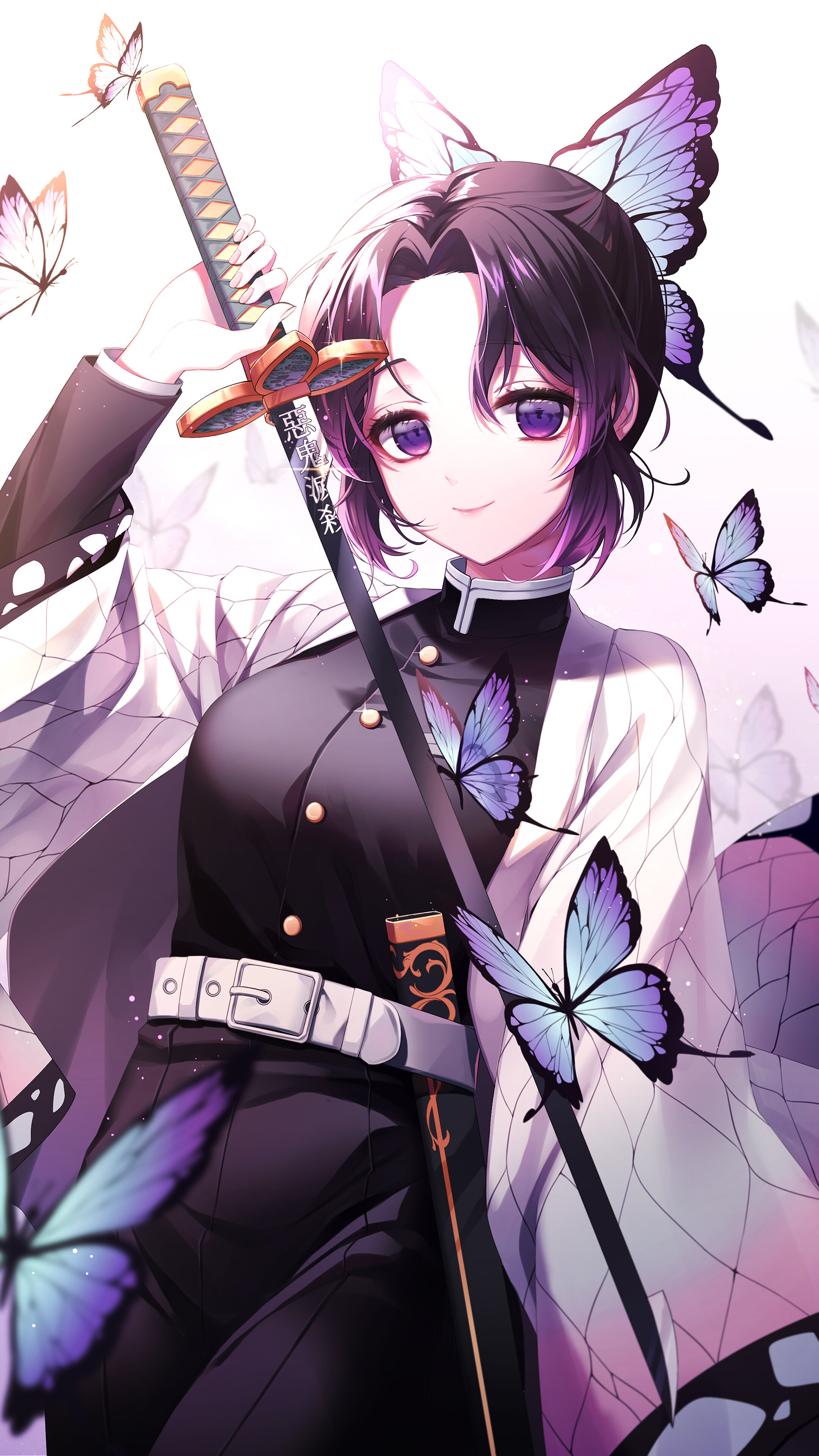 Shinobu, Kimetsu no Yaiba, Katana, 4k HD Phone Wallpaper
