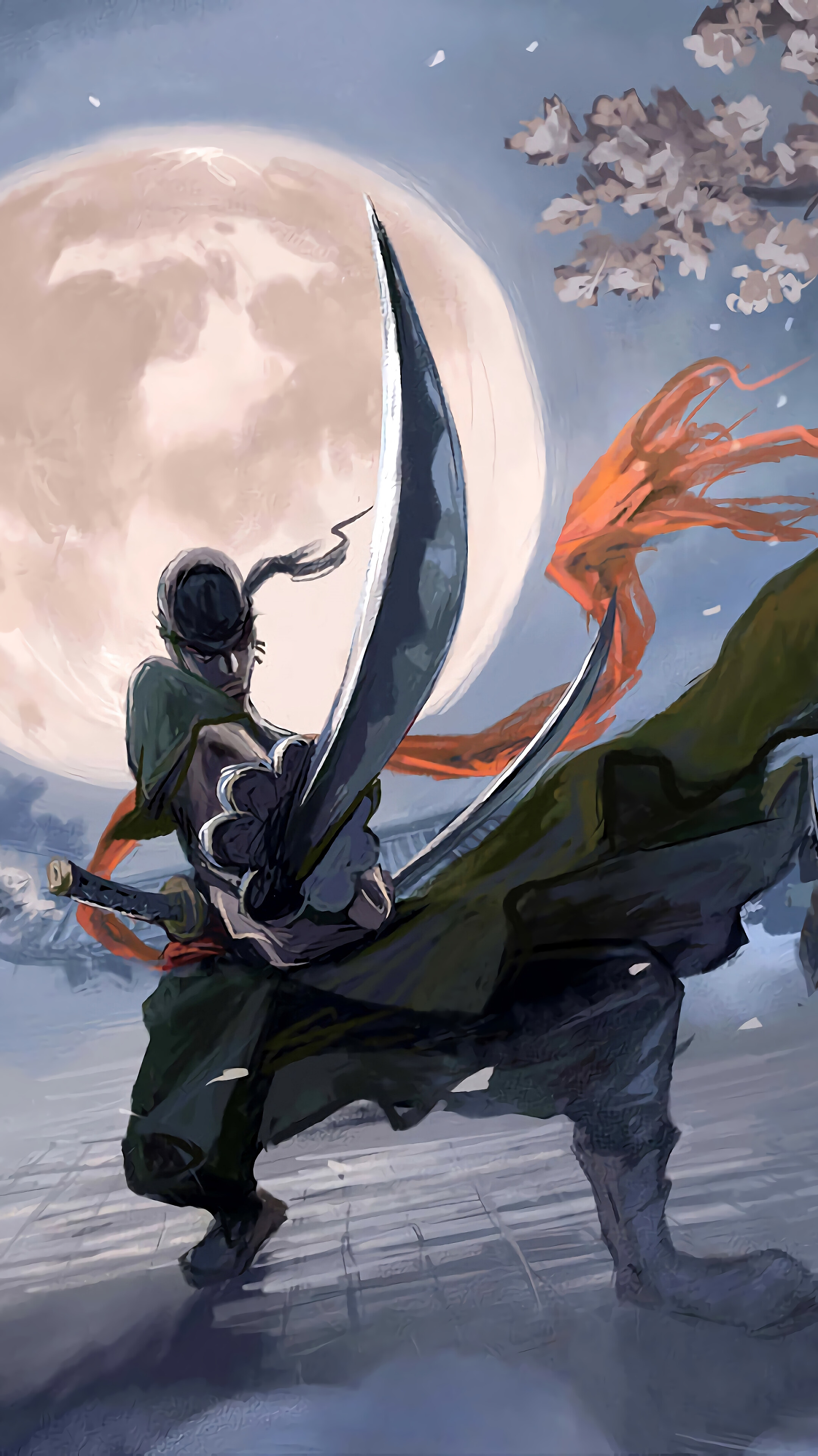 Roronoa Zoro from One Piece with Katanas 4K HD Phone Wallpaper