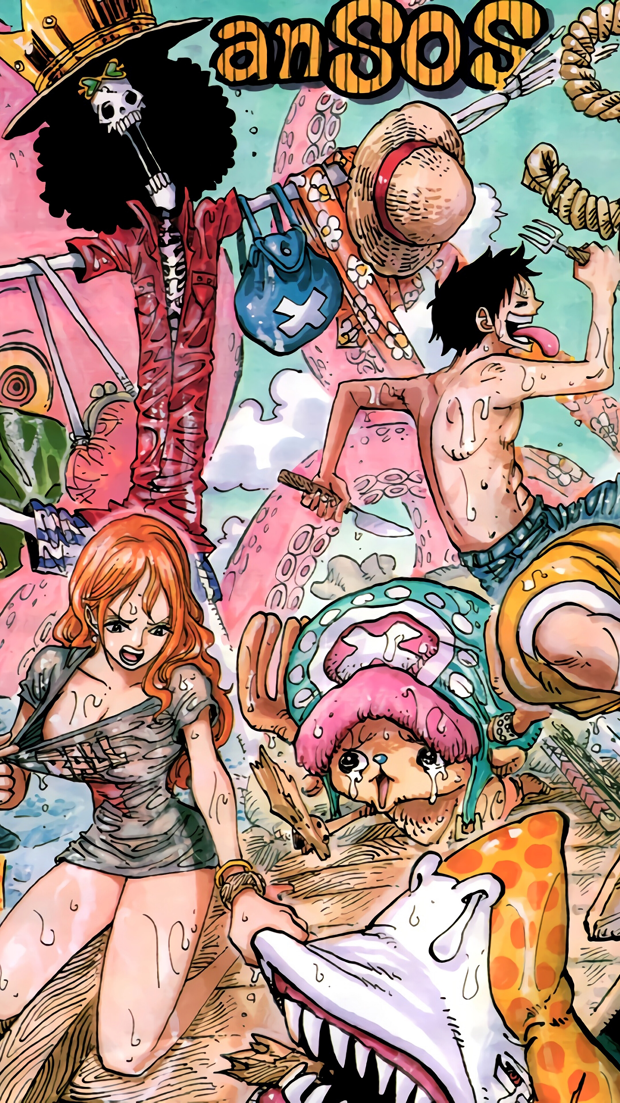 One Piece: Straw Hat Pirates in 4K HD Phone Wallpaper