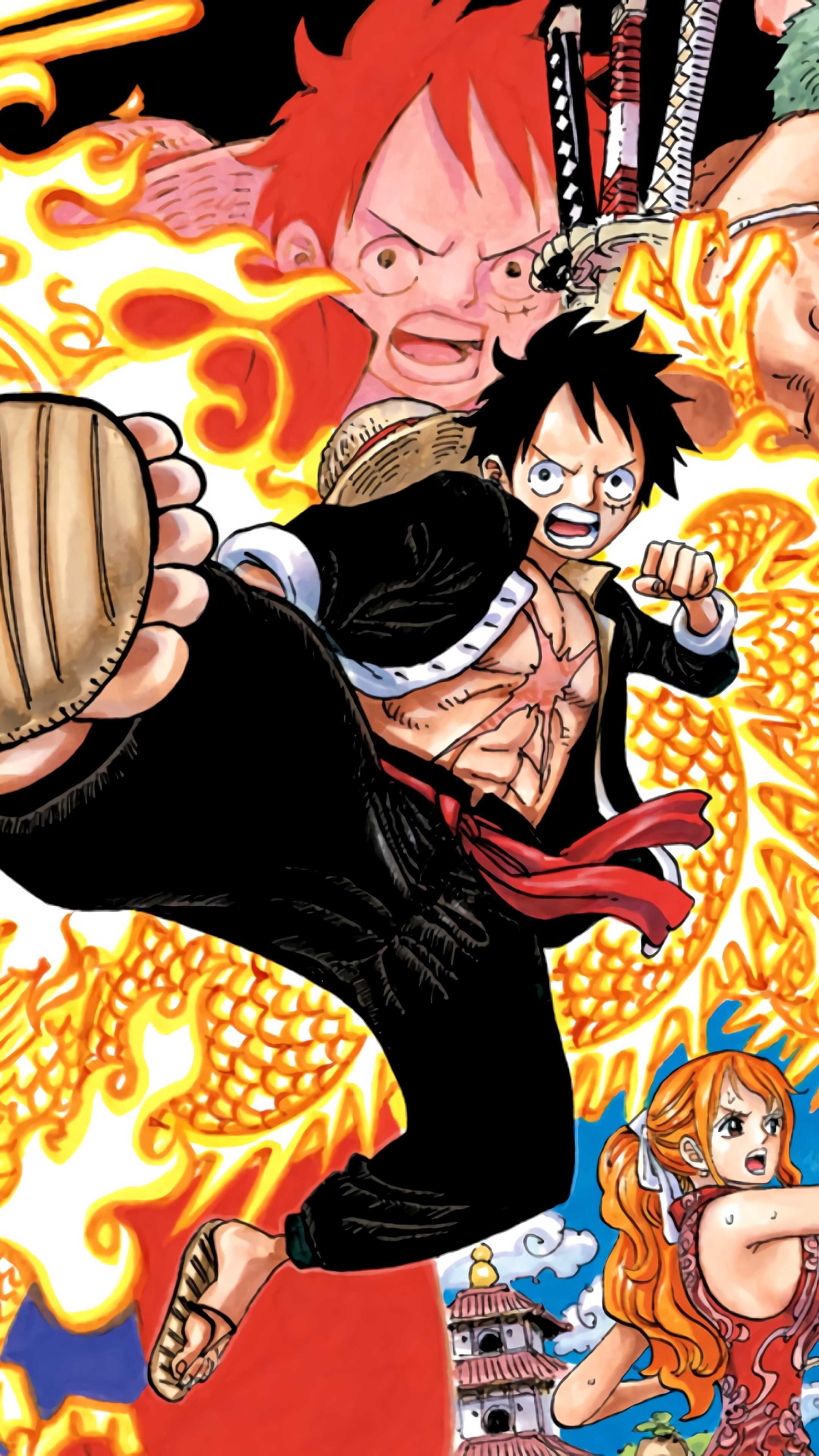 Monkey D. Luffy and Nami from One Piece 4K HD Phone Wallpaper